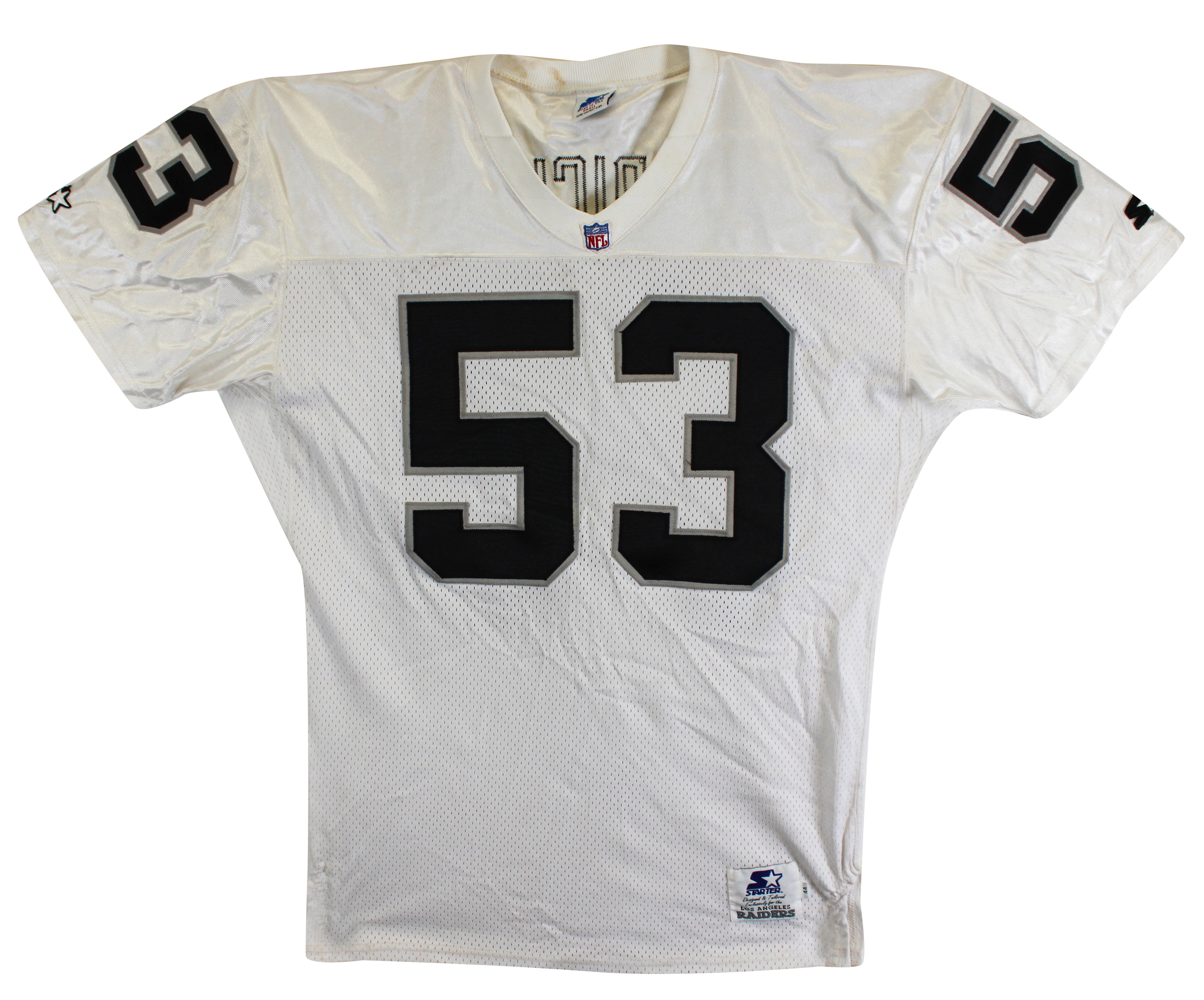 Raiders Rob Fredrickson Authentic White Starter Size 44 Jersey