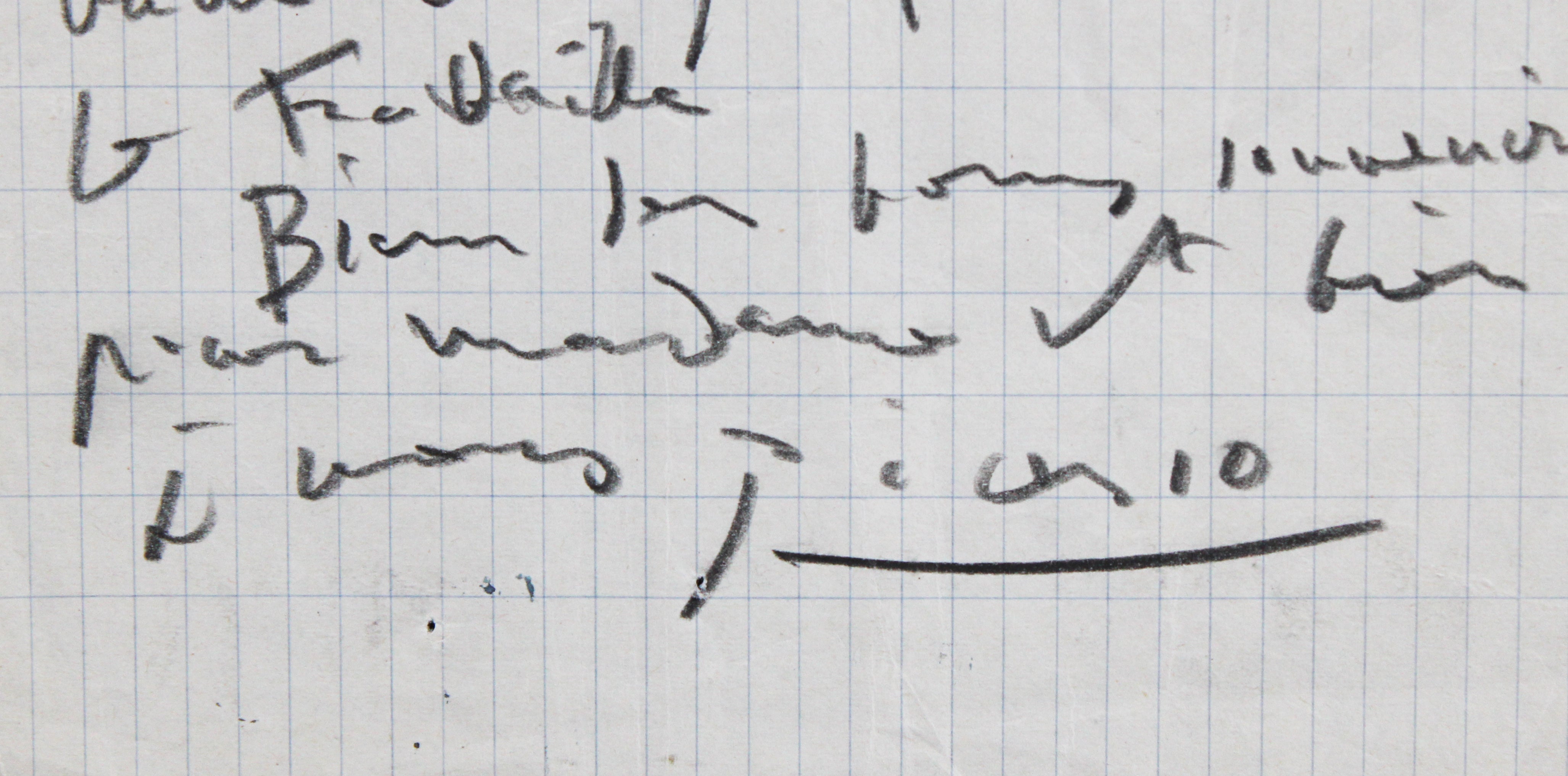 Pablo Picasso Authentic Signed 5.25x8.25 1953 Handwritten Letter BAS #AE13883