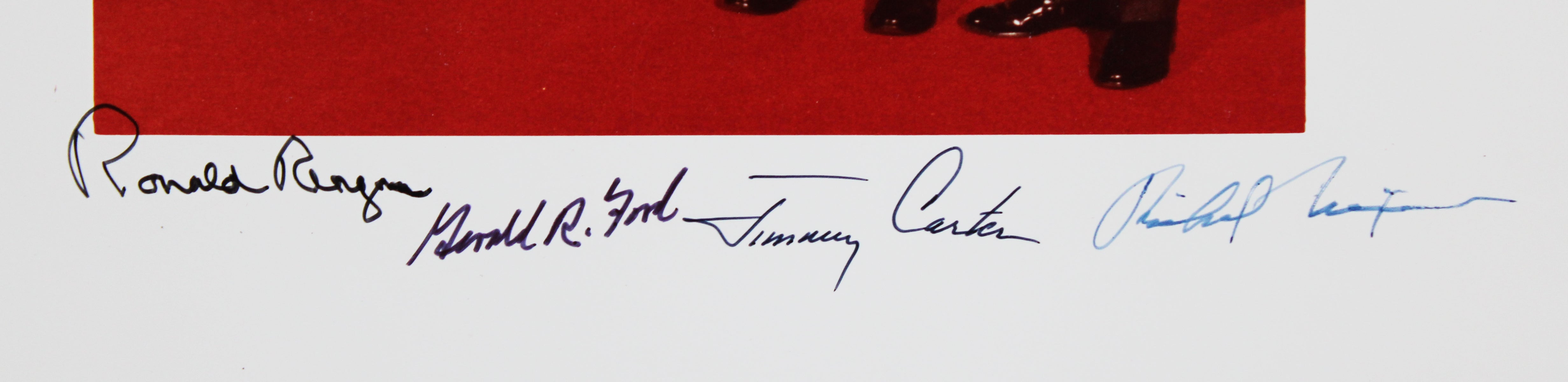 Gerald Ford, Jimmy Carter, Richard Nixon & Ronald Reagan Signed 11x14 Photo BAS