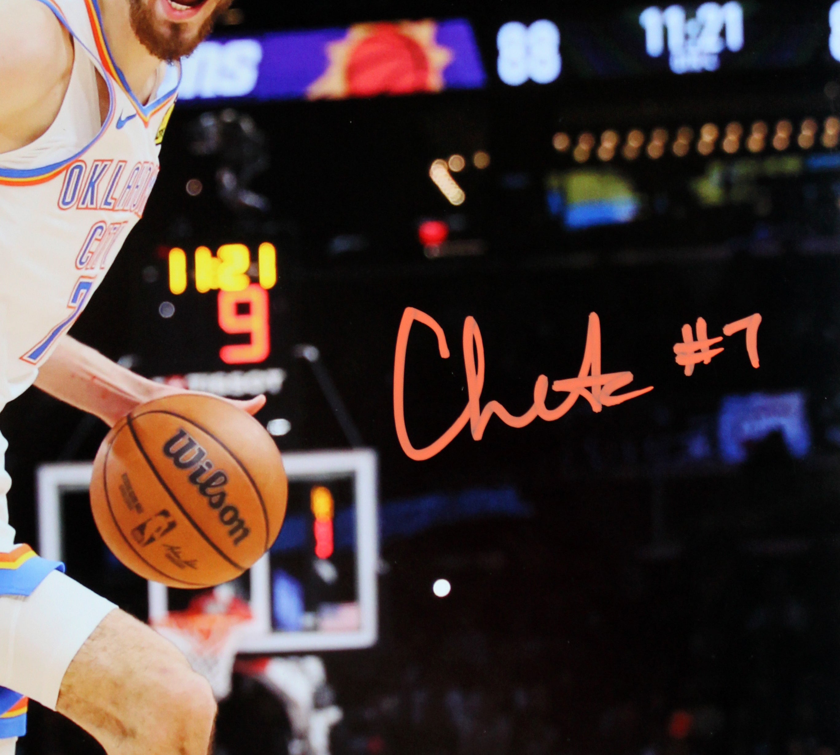 Thunder Chet Holmgren Signed 16x20 Horizontal Photo Vs Phoenix Suns JSA
