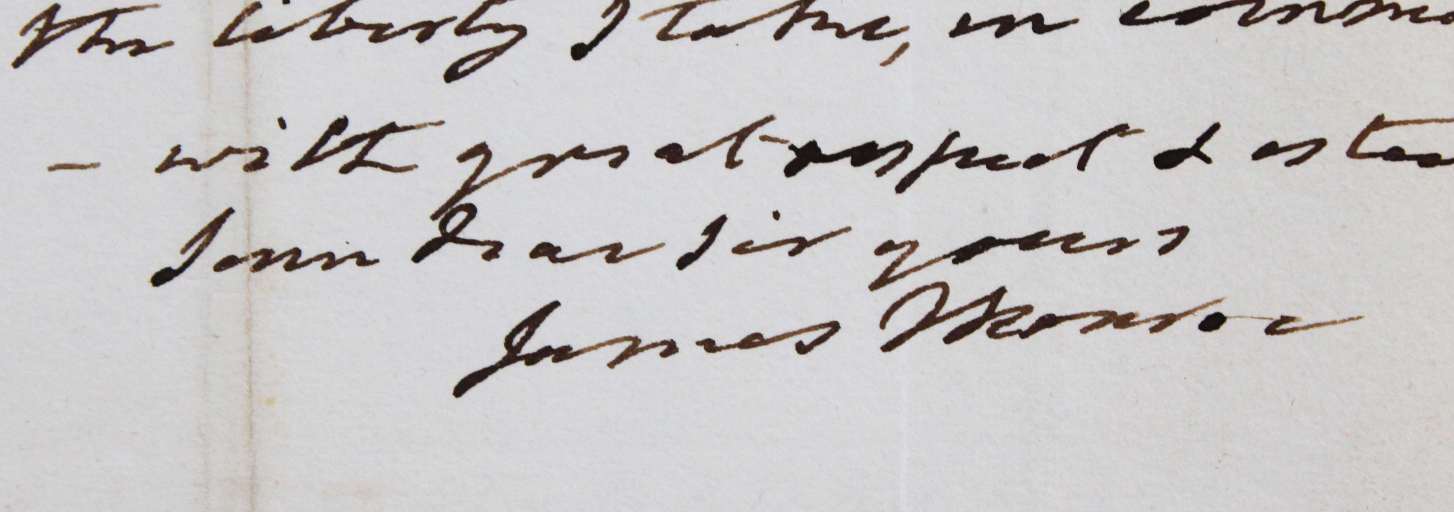 James Monroe Signed 8x10 1830 Handwritten Recommendation Letter BAS #AE13882