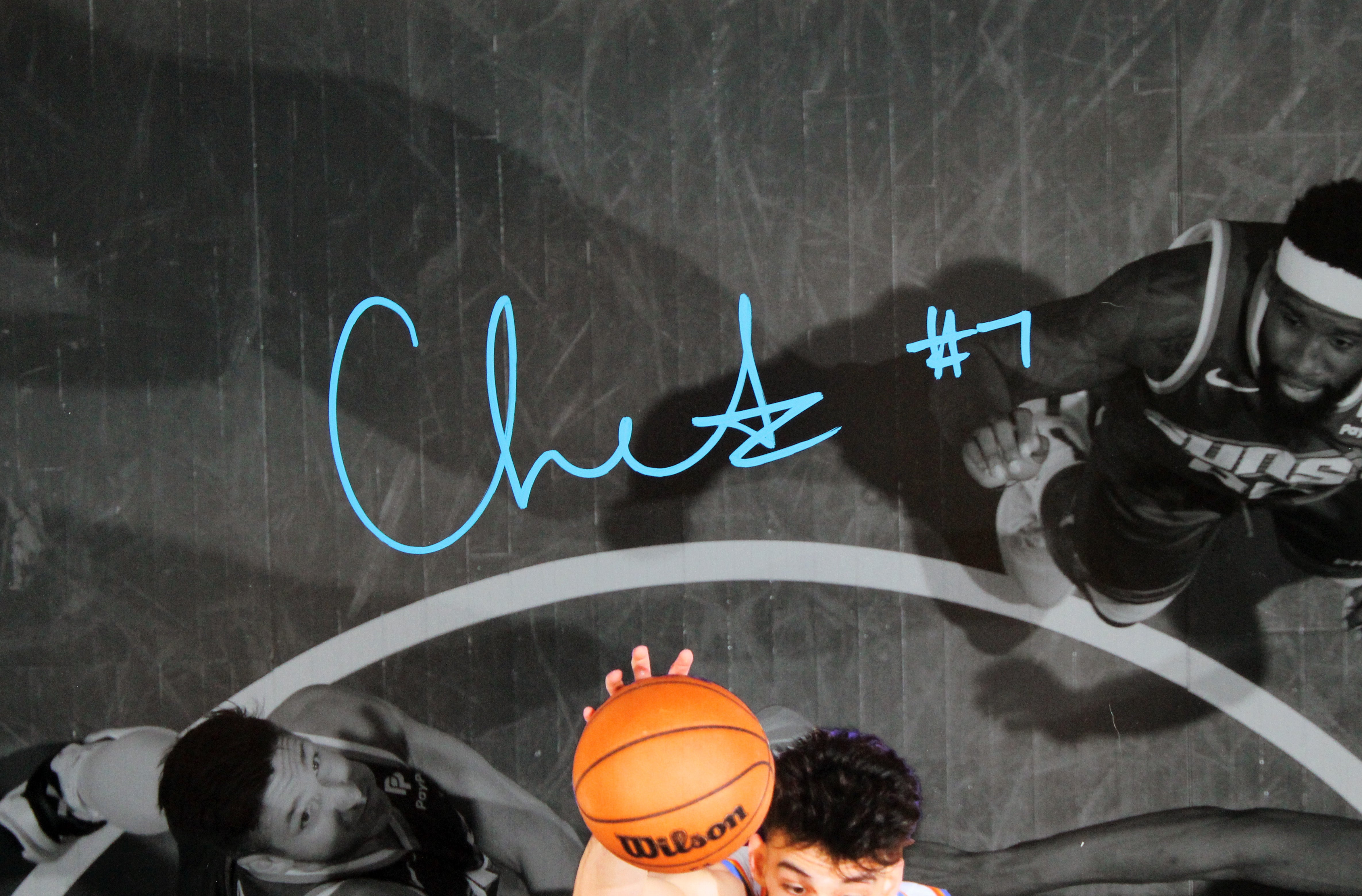 Thunder Chet Holmgren Signed 16x20 Horizontal Spotlight Photo Vs PHX BAS Witness