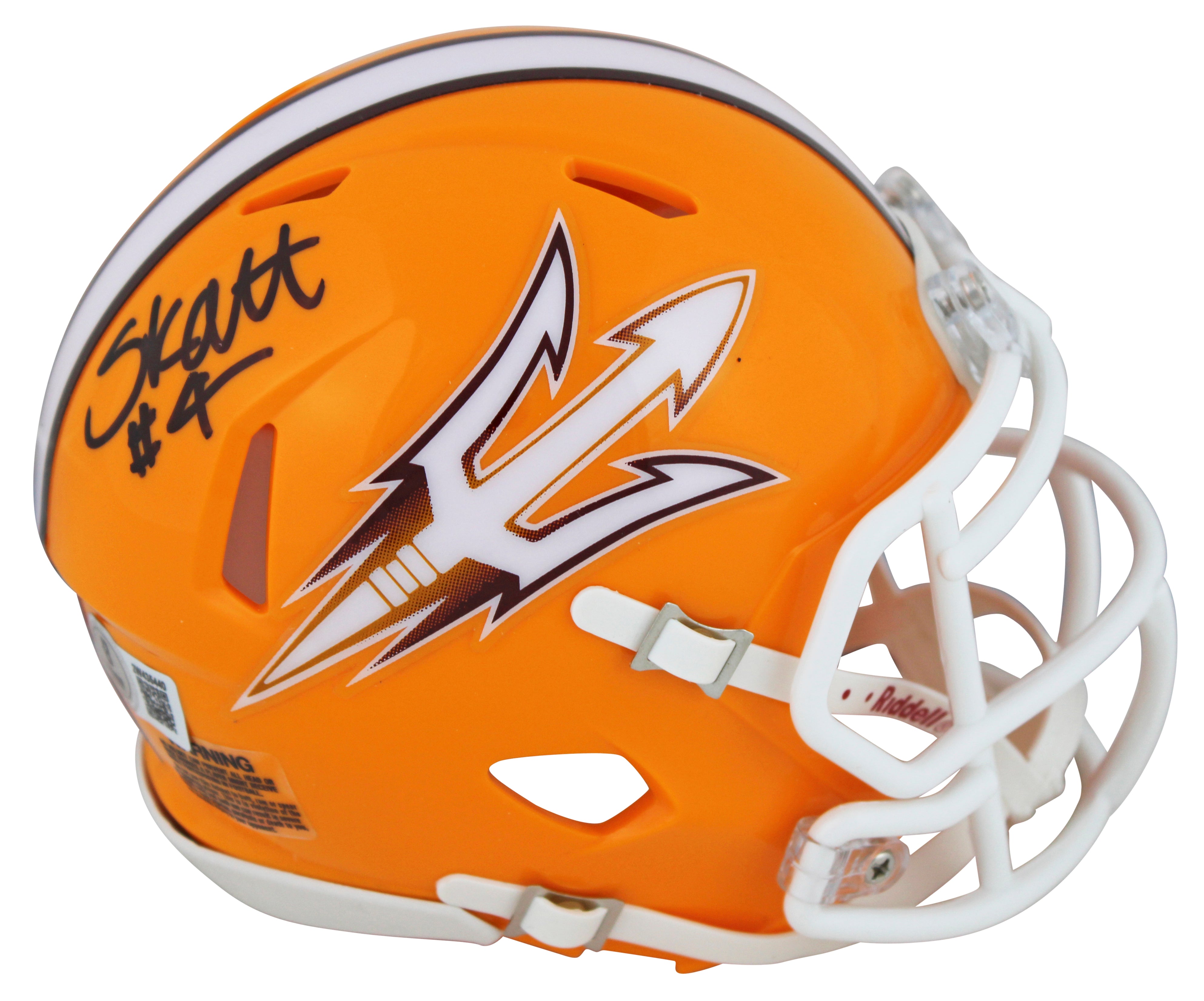 Arizona State Cameron Skattebo Signed Gold Speed Mini Helmet BAS Witnessed