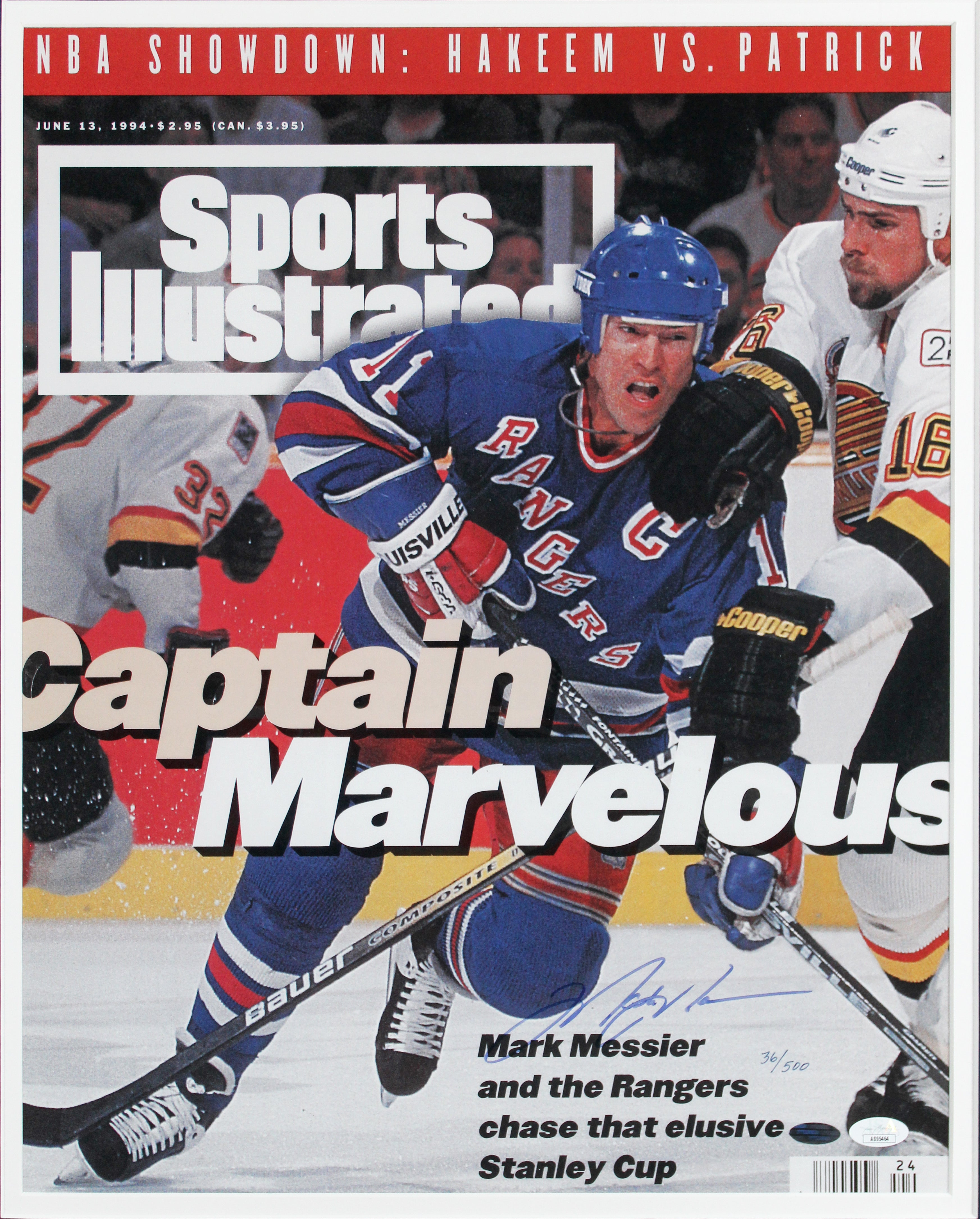 Rangers Mark Messier Authentic Signed 16x20 Framed Photo JSA #AS95464