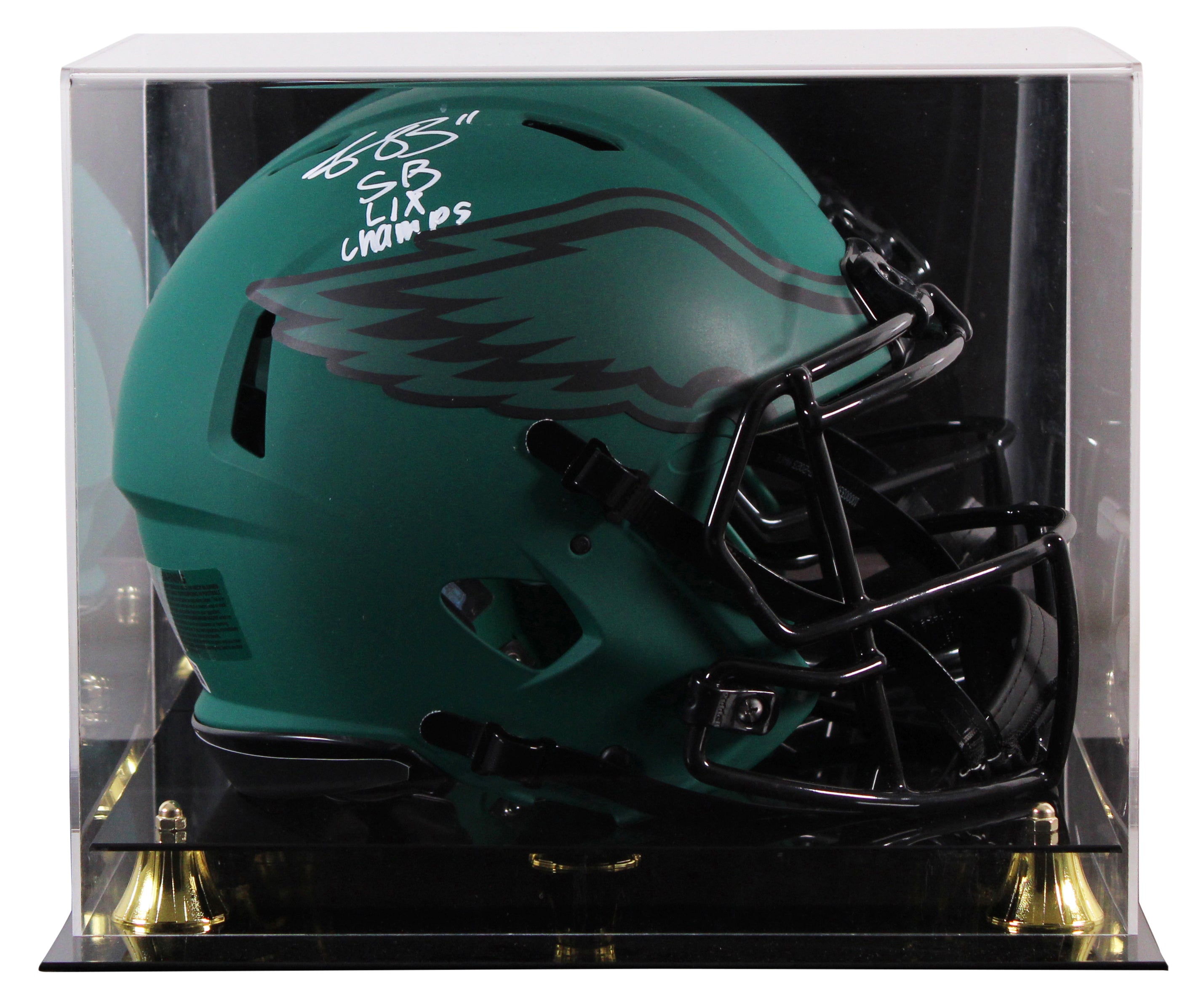 Eagles A.J. Brown "SB Champs" Signed Rave F/S Speed Proline Helmet W/ Case BAS W