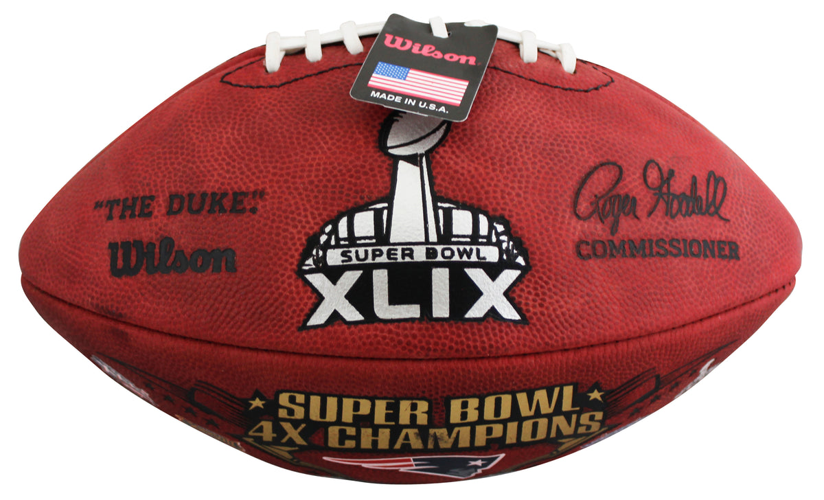 Patriots Tom Brady Signed SB XLIX Logo Wilson "Duke" LE Football BAS #AE64343