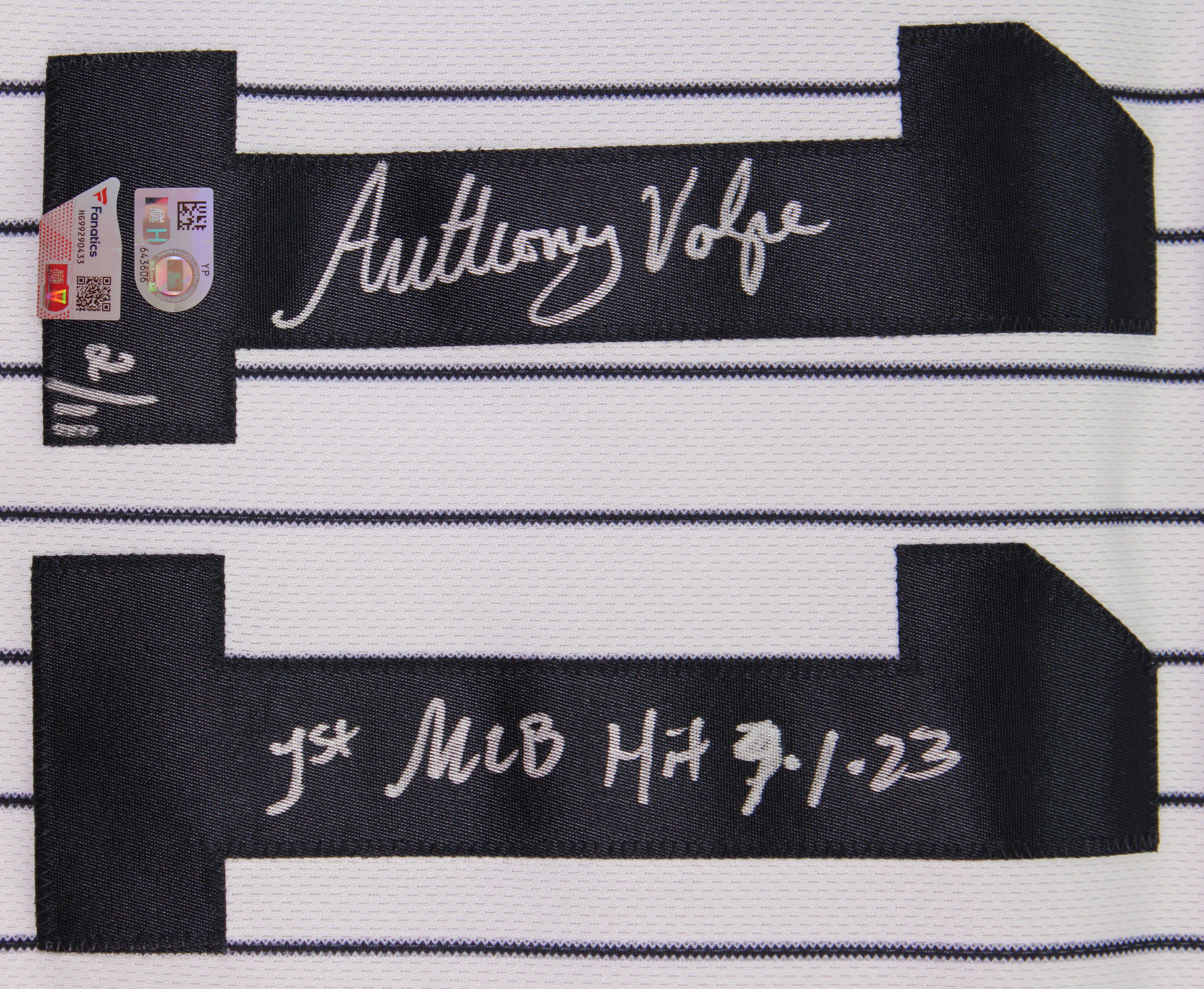 Yankees Anthony Volpe "1st MLB Hit" Signed Nike Pinstripe Jersey Fanatics & MLB