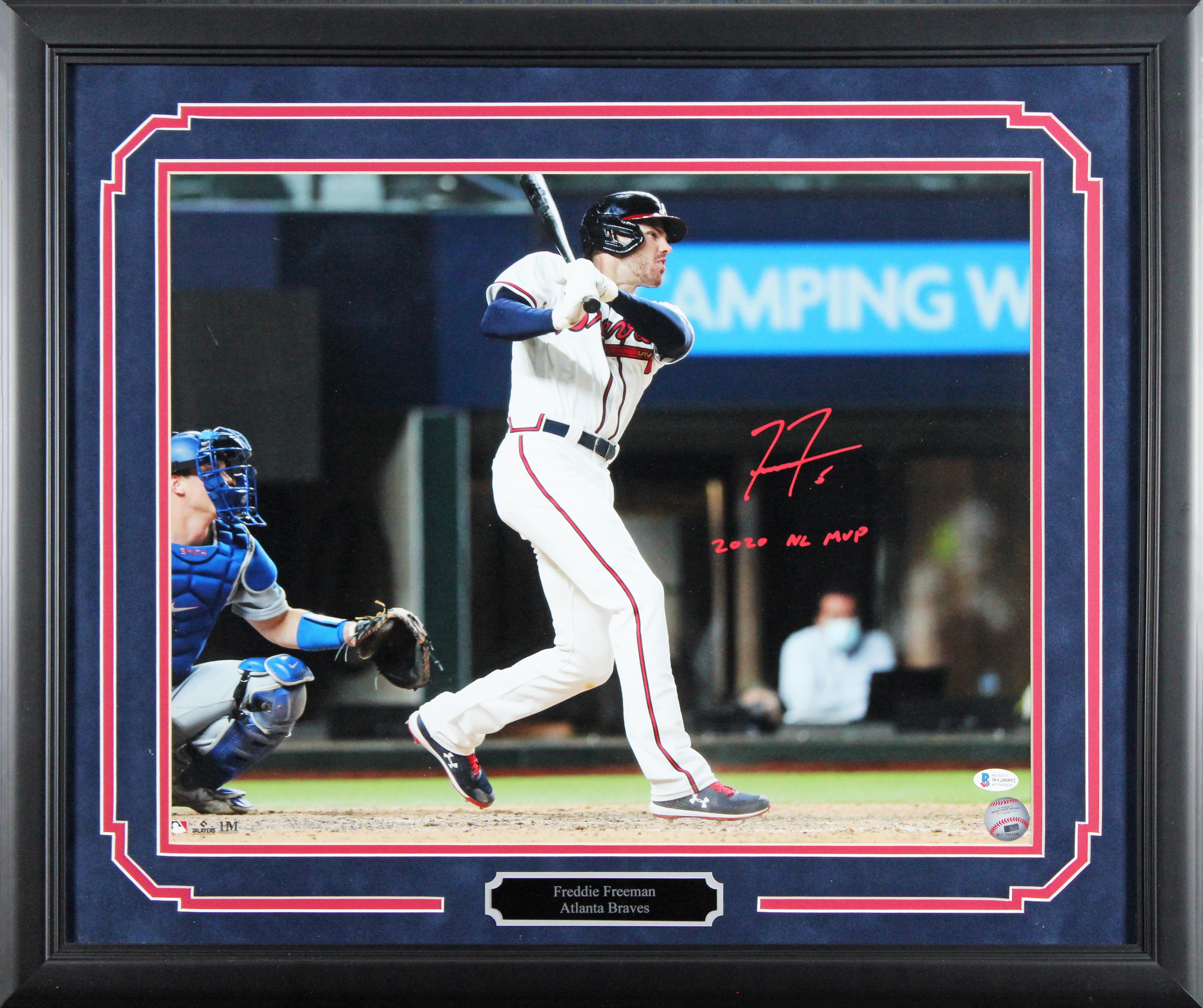 Braves Freddie Freeman "2020 NL MVP" Signed 16x20 Framed Photo BAS Wit #WG00892