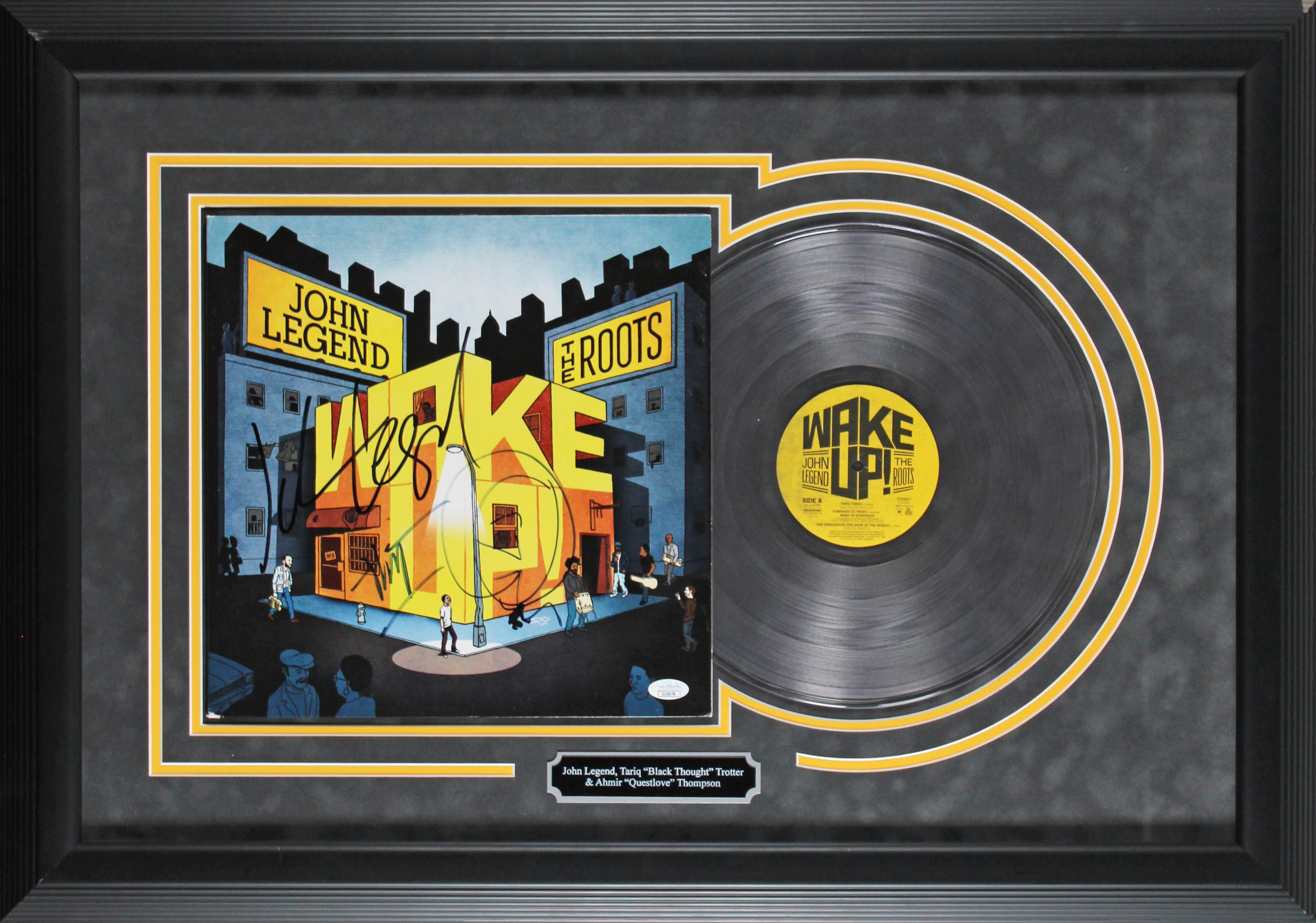 John Legend, Questlove & Black Thought Signed & Framed Album Cover W/ Vinyl JSA