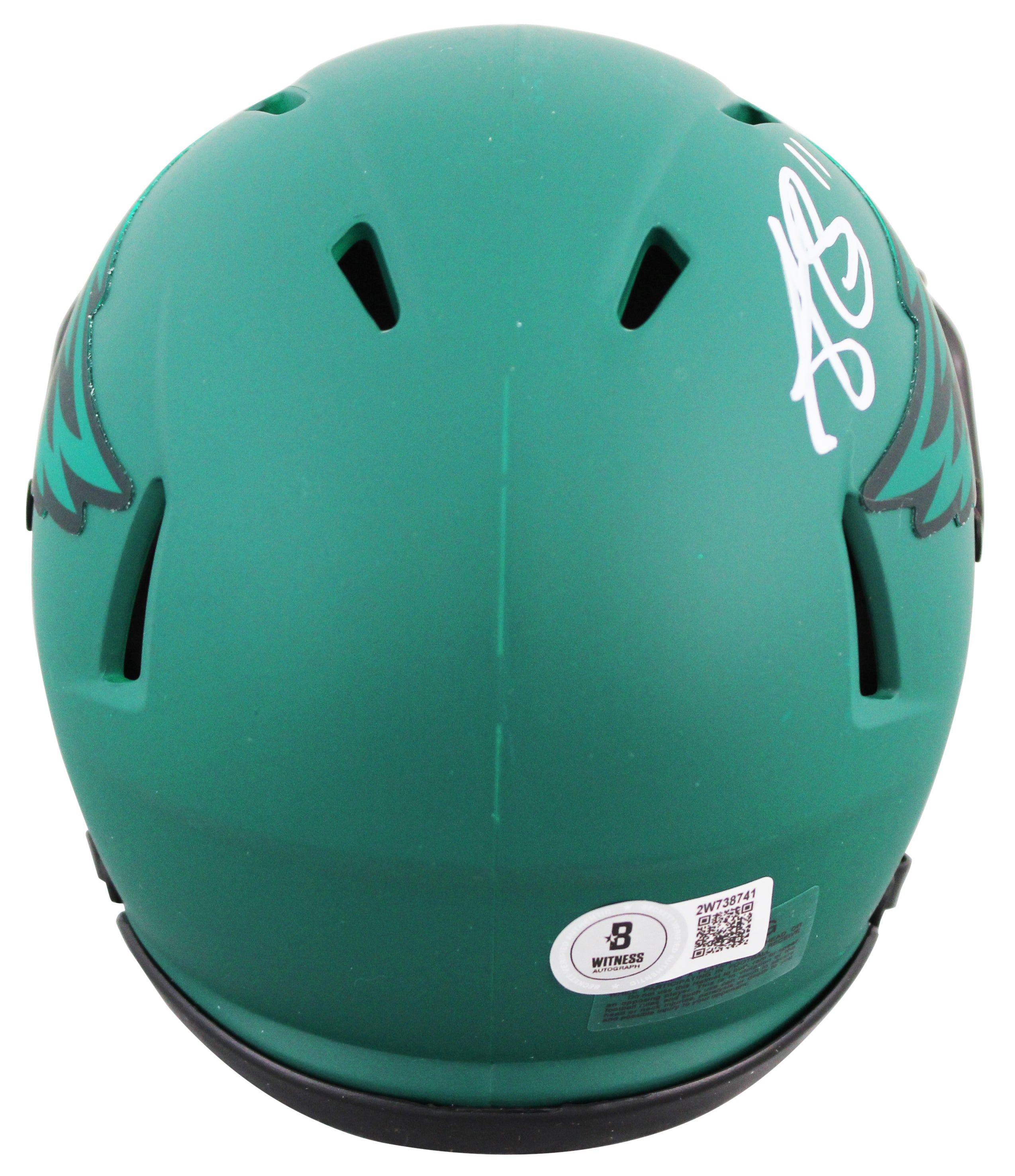 Eagles A.J. Brown Authentic Signed Rave Speed Mini Helmet BAS Witnessed