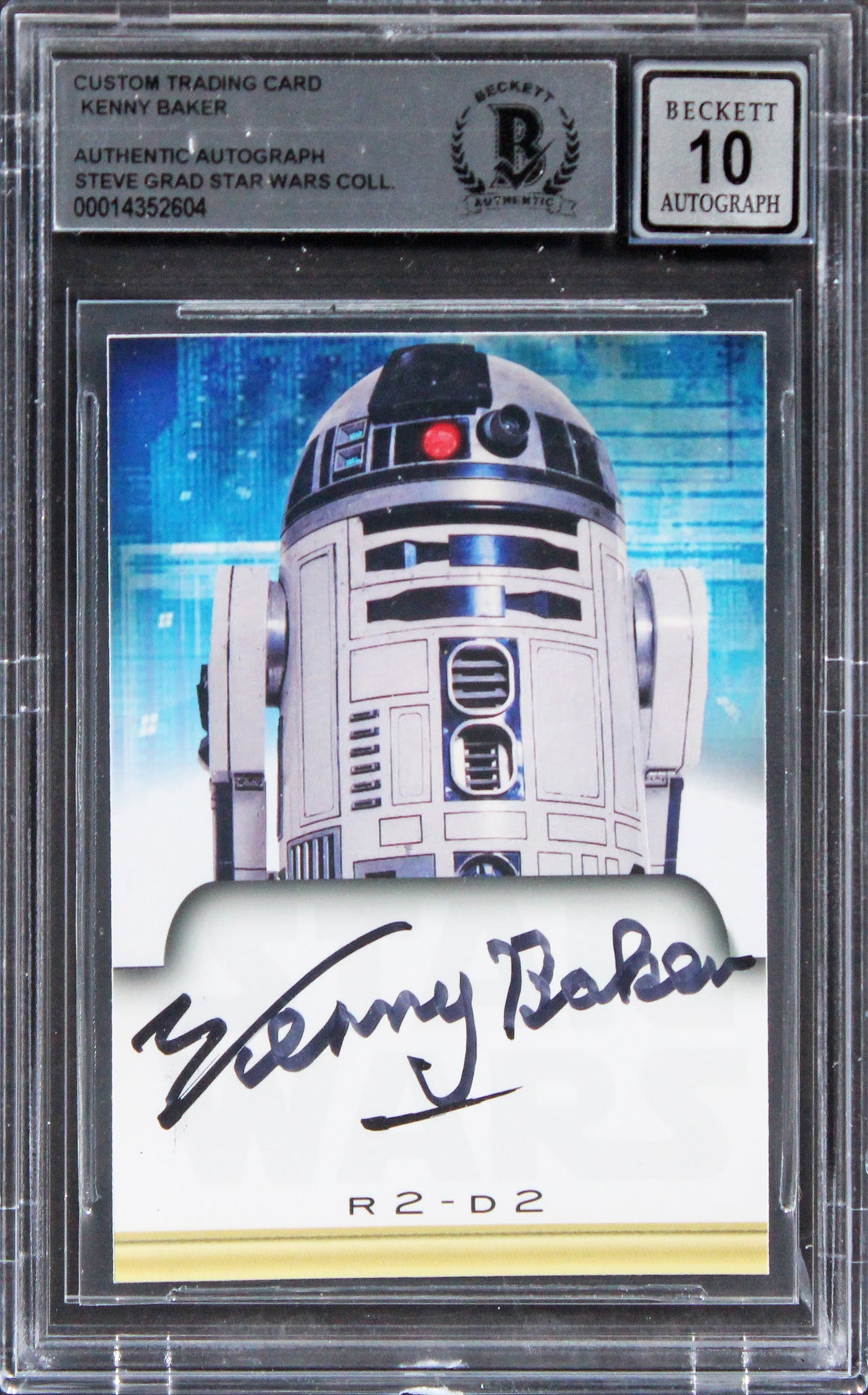 Kenny Baker Star Wars Authentic Signed Custom Trading Card Auto 10! BAS Slab 3