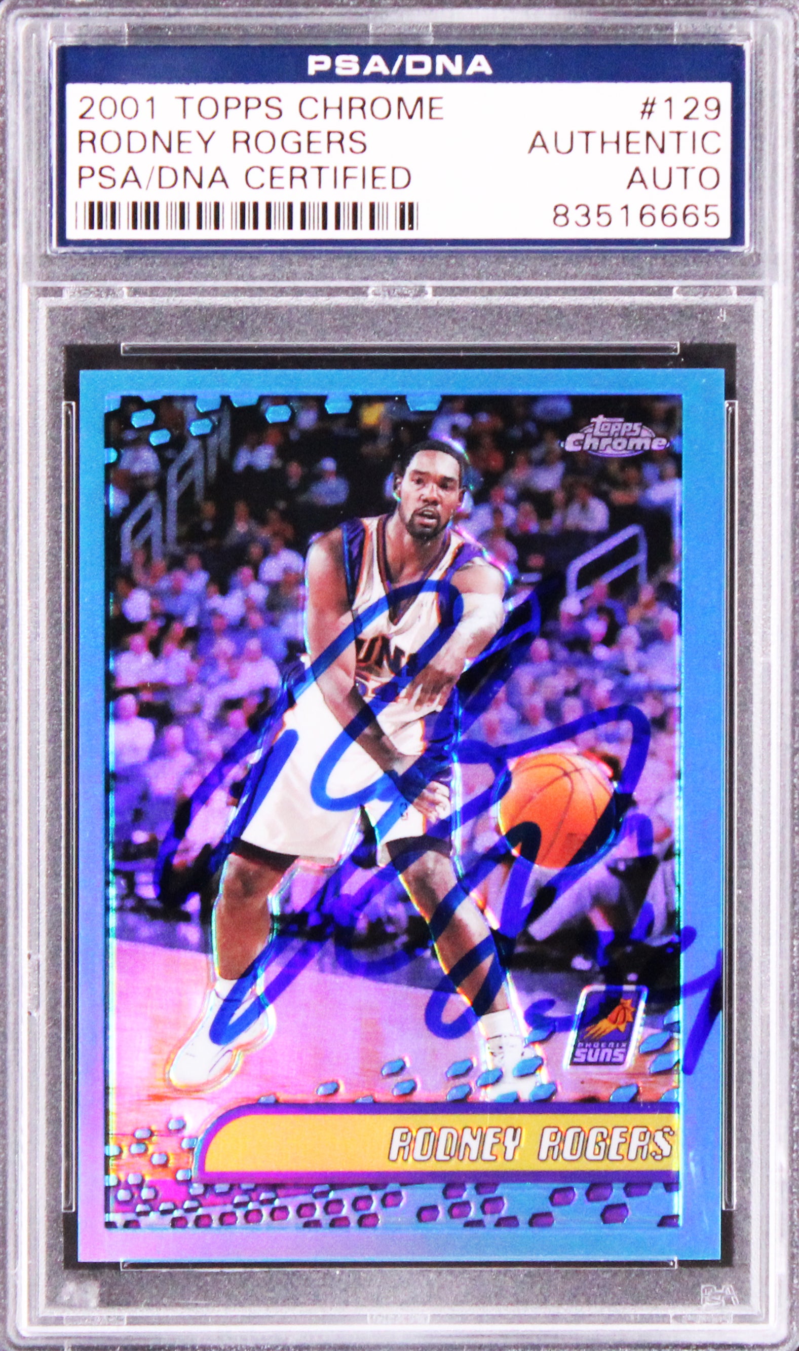 Suns Rodney Rogers Authentic Signed 2001 Topps Chrome #129 Card PSA/DNA Slabbed