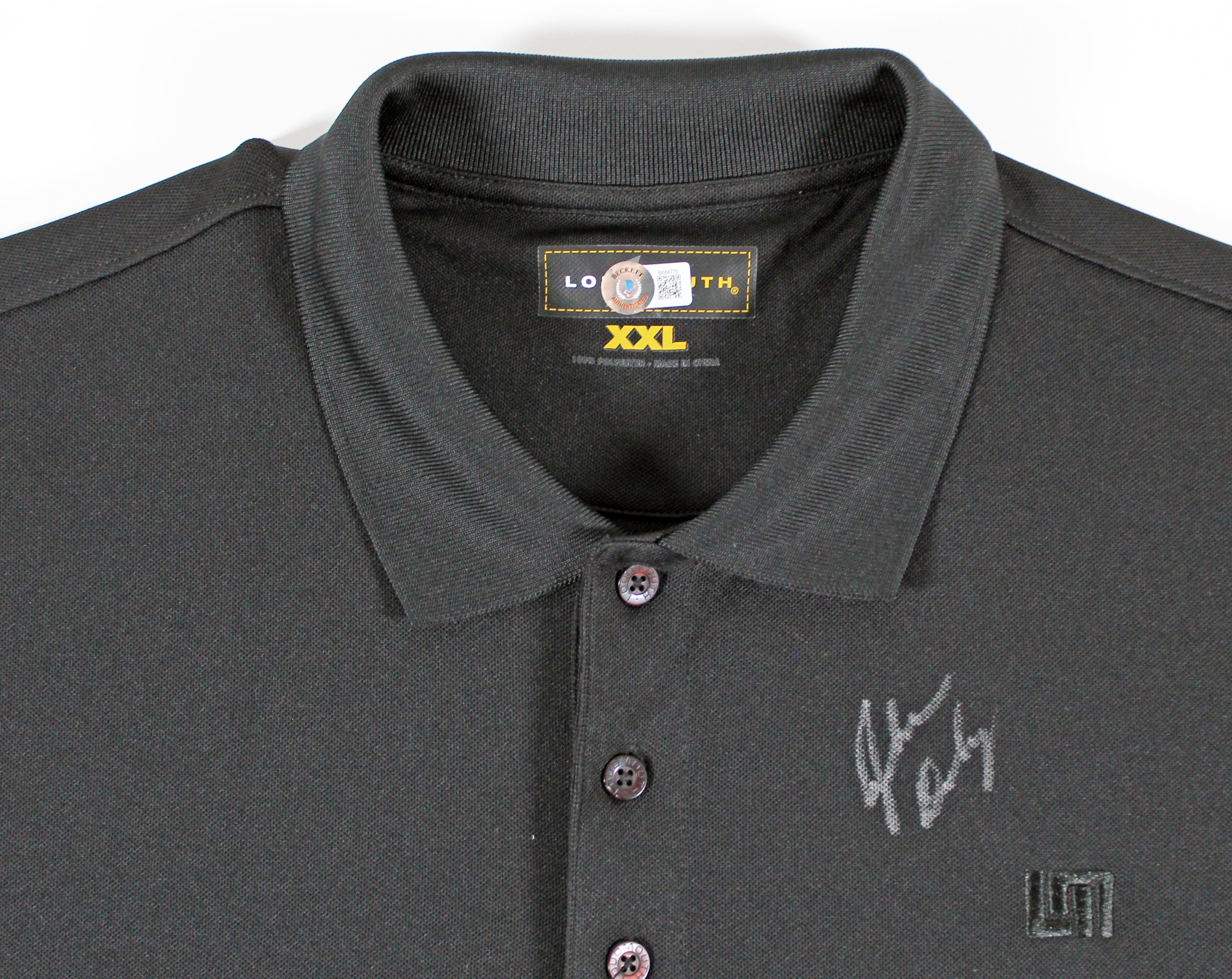 John Daly Signed Match Worn Black Long Sleeved Loudmouth Polo Shirt BAS #BK84775
