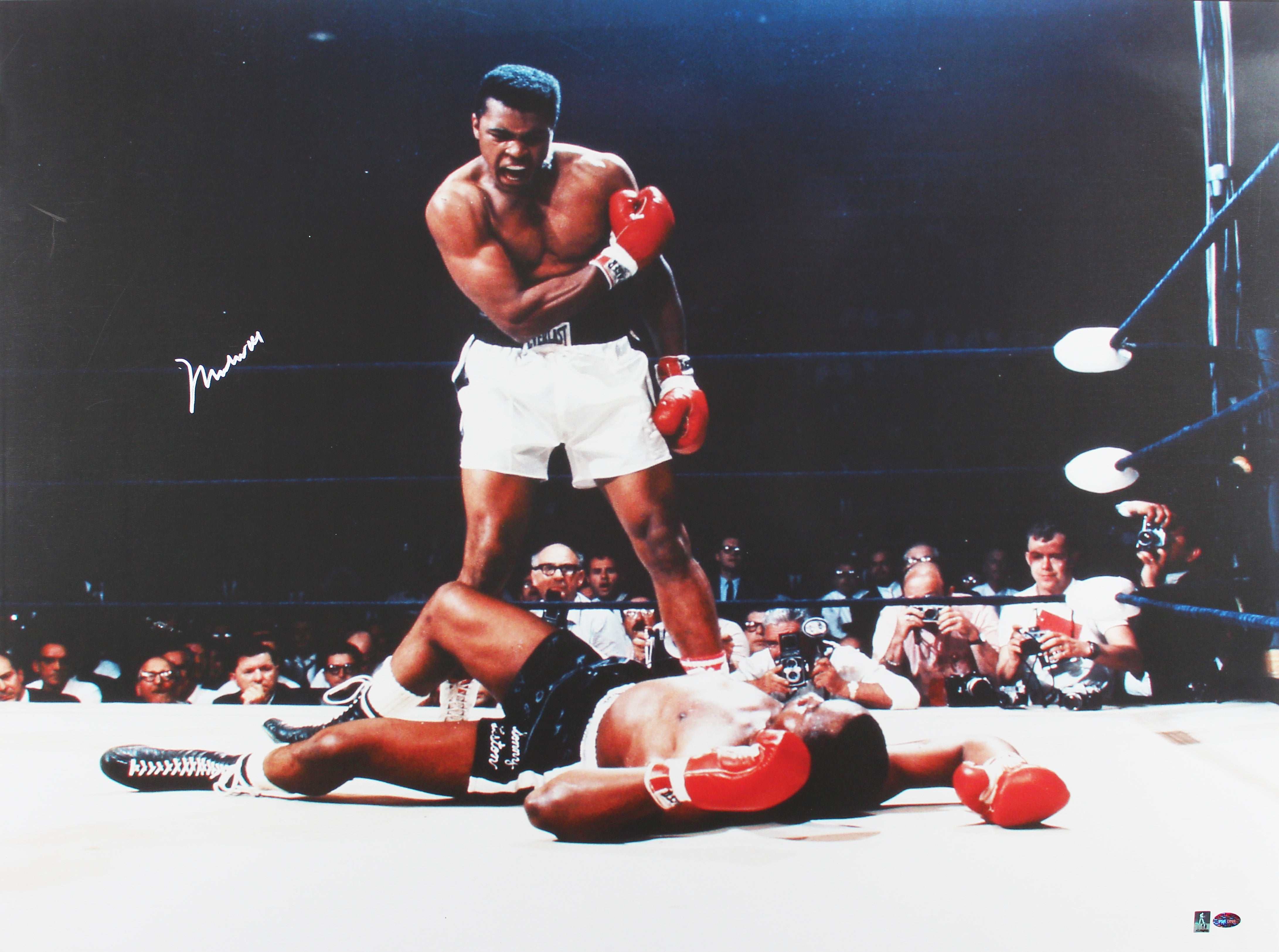 Muhammad Ali Authentic Signed 24x36 Vs. Sonny Liston Canvas PSA/DNA Itp #3A40190