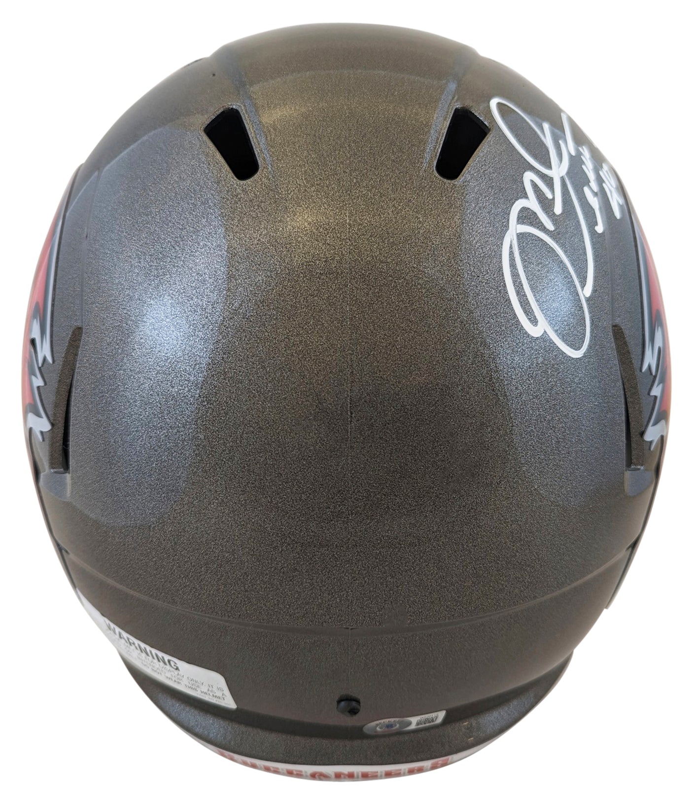 Bucs Mike Alstott "SB XXXVII Champs" Signed F/S Speed Rep Helmet W/ Case BAS Wit