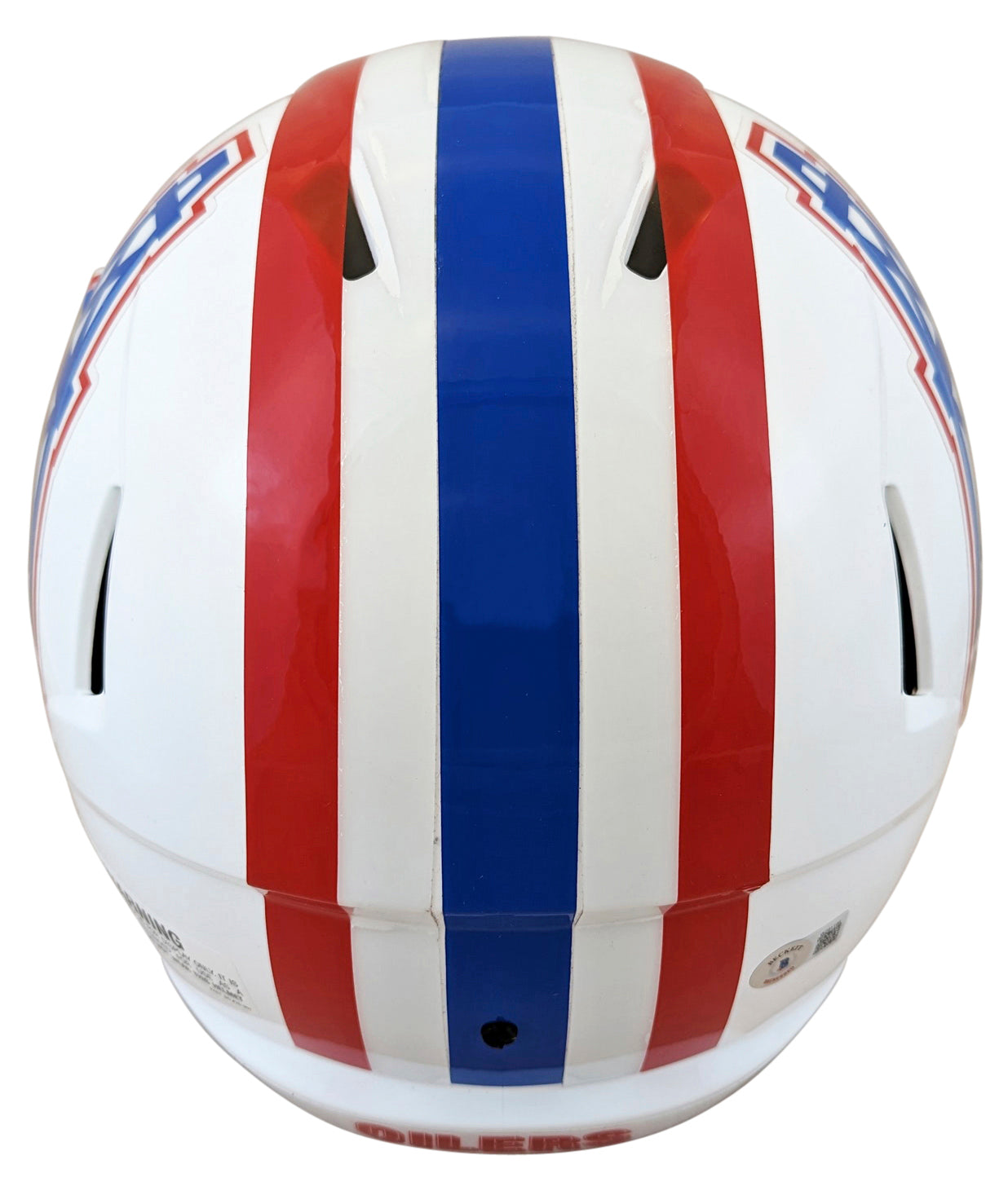 Oilers Warren Moon "HOF 06" Signed 1981-98 TB F/S Speed Rep Helmet W/ Case BAS W