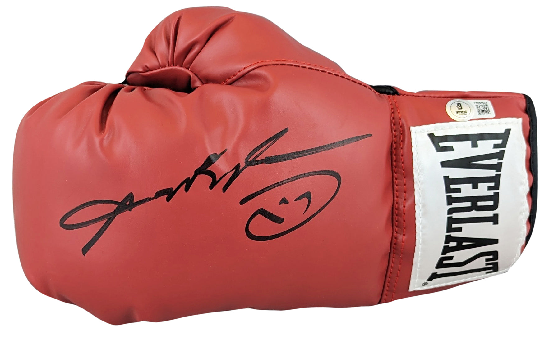 Sugar Ray Leonard Signed Red Left Hand Everlast Boxing Glove W/ Case BAS Wit