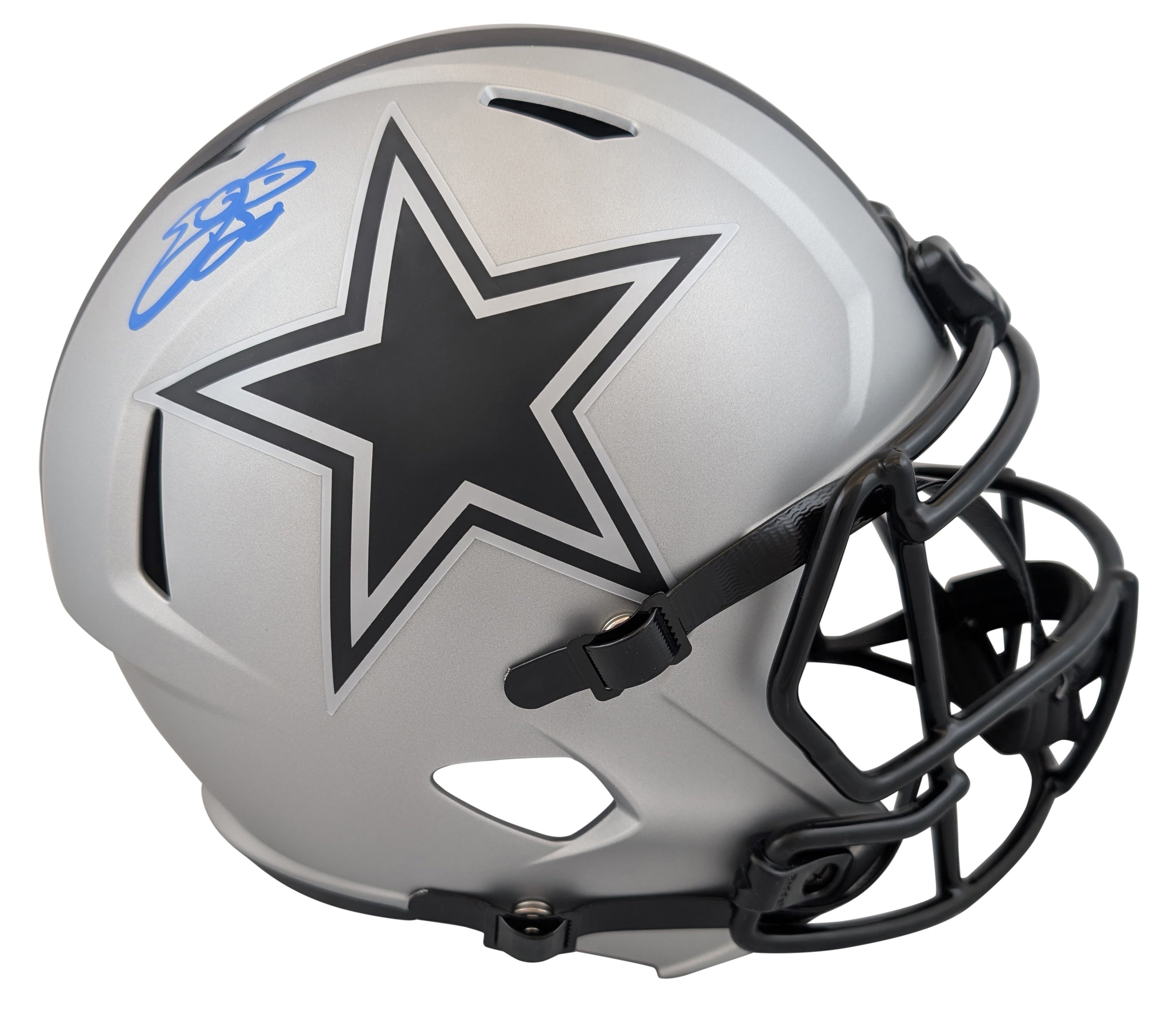 Cowboys Emmitt Smith Signed Rave Full Size Speed Rep Helmet W/ Case BAS Witness