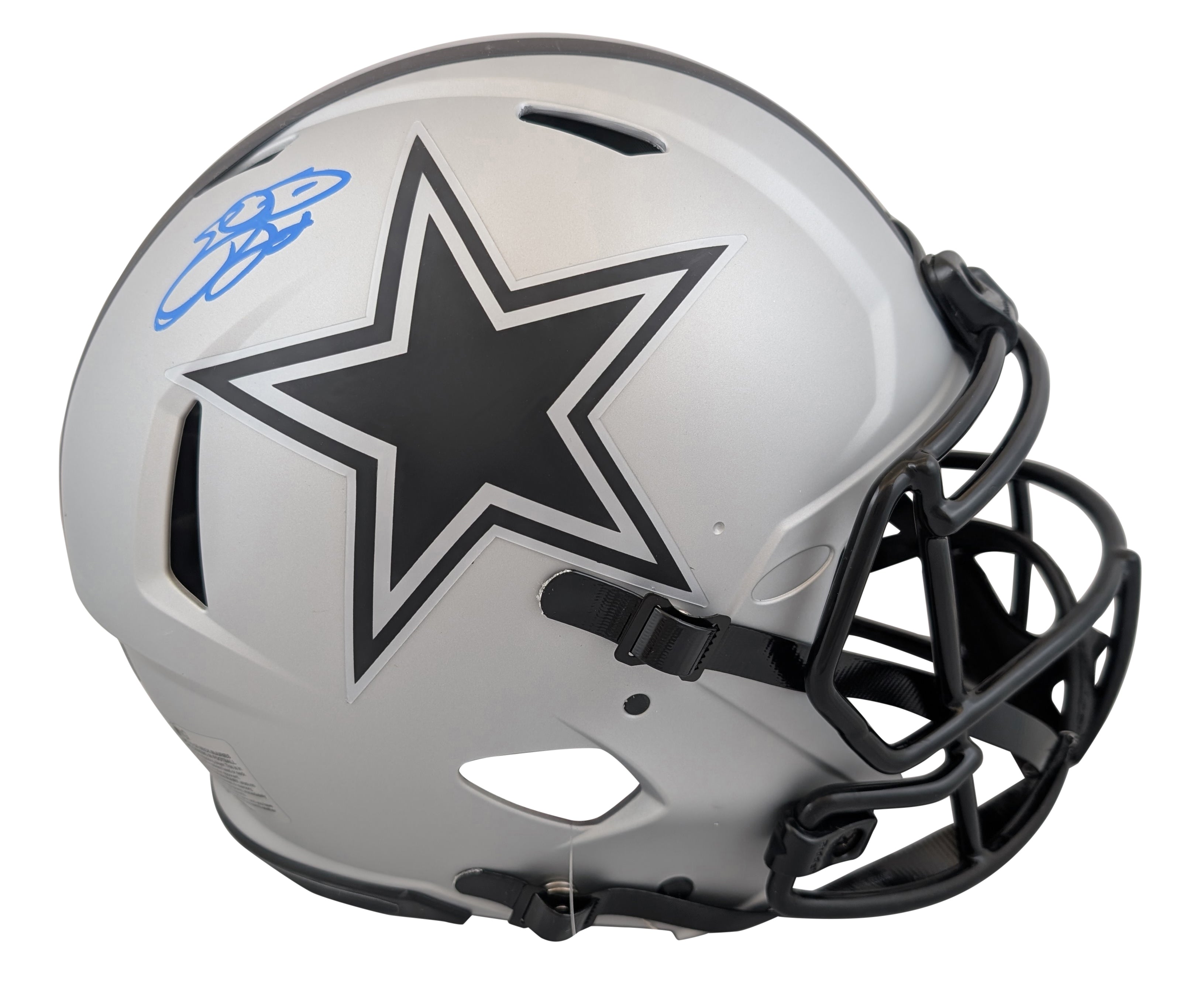 Cowboys Emmitt Smith Signed Rave Full Size Speed Proline Helmet w/ Case BAS Wit