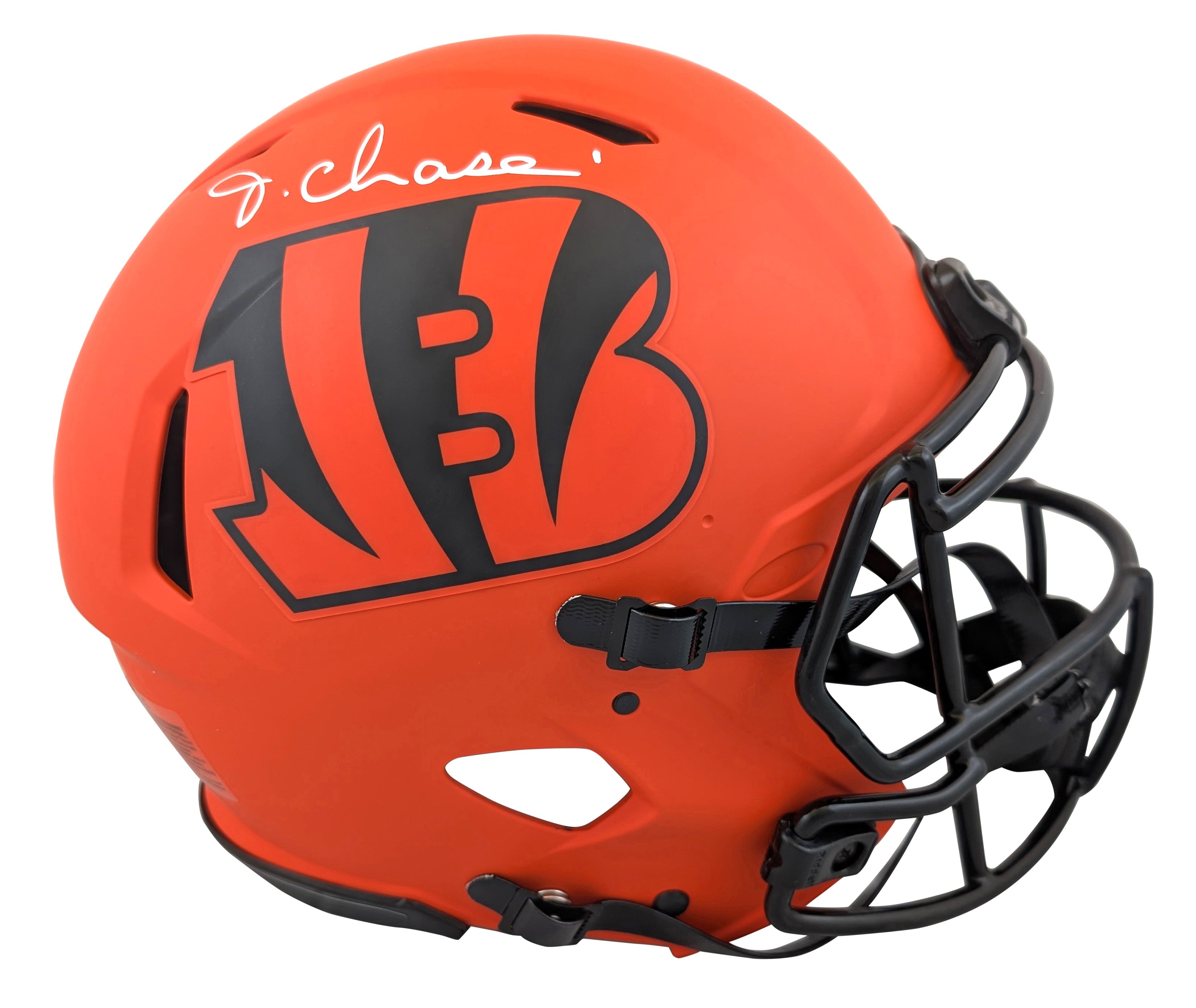 Bengals Ja'Marr Chase Signed Rave Full Size Speed Proline Helmet W/ Case BAS Wit