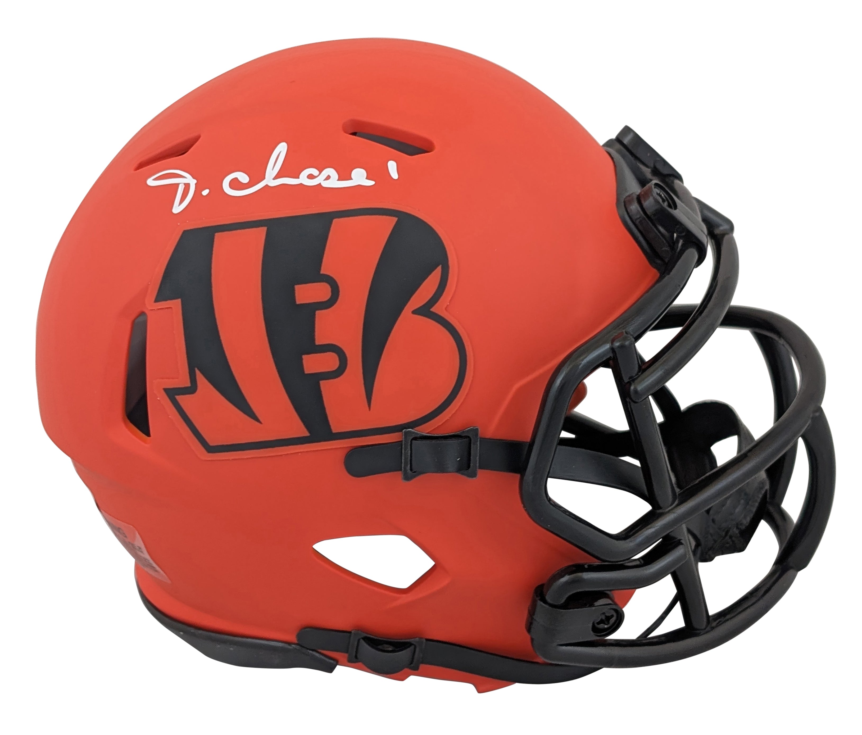 Bengals Ja'Marr Chase Signed Rave Speed Mini Helmet W/ Case BAS Witnessed