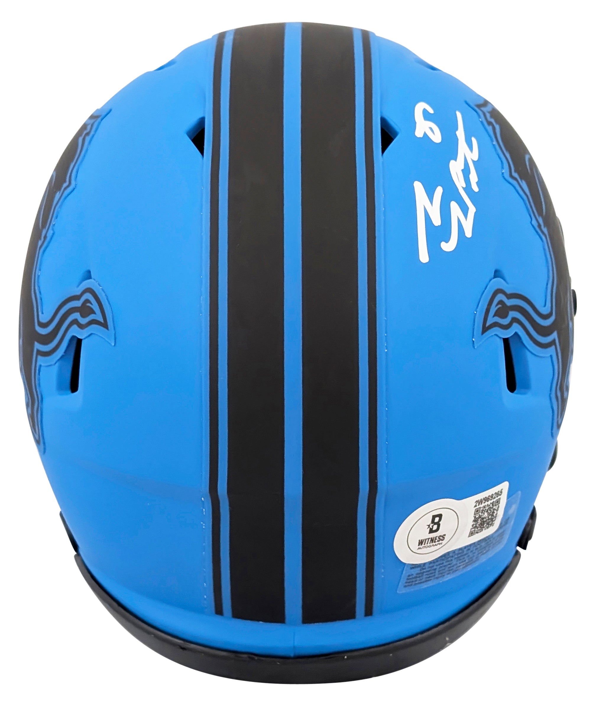 Lions Sam LaPorta Authentic Signed Rave Speed Mini Helmet BAS Witnessed