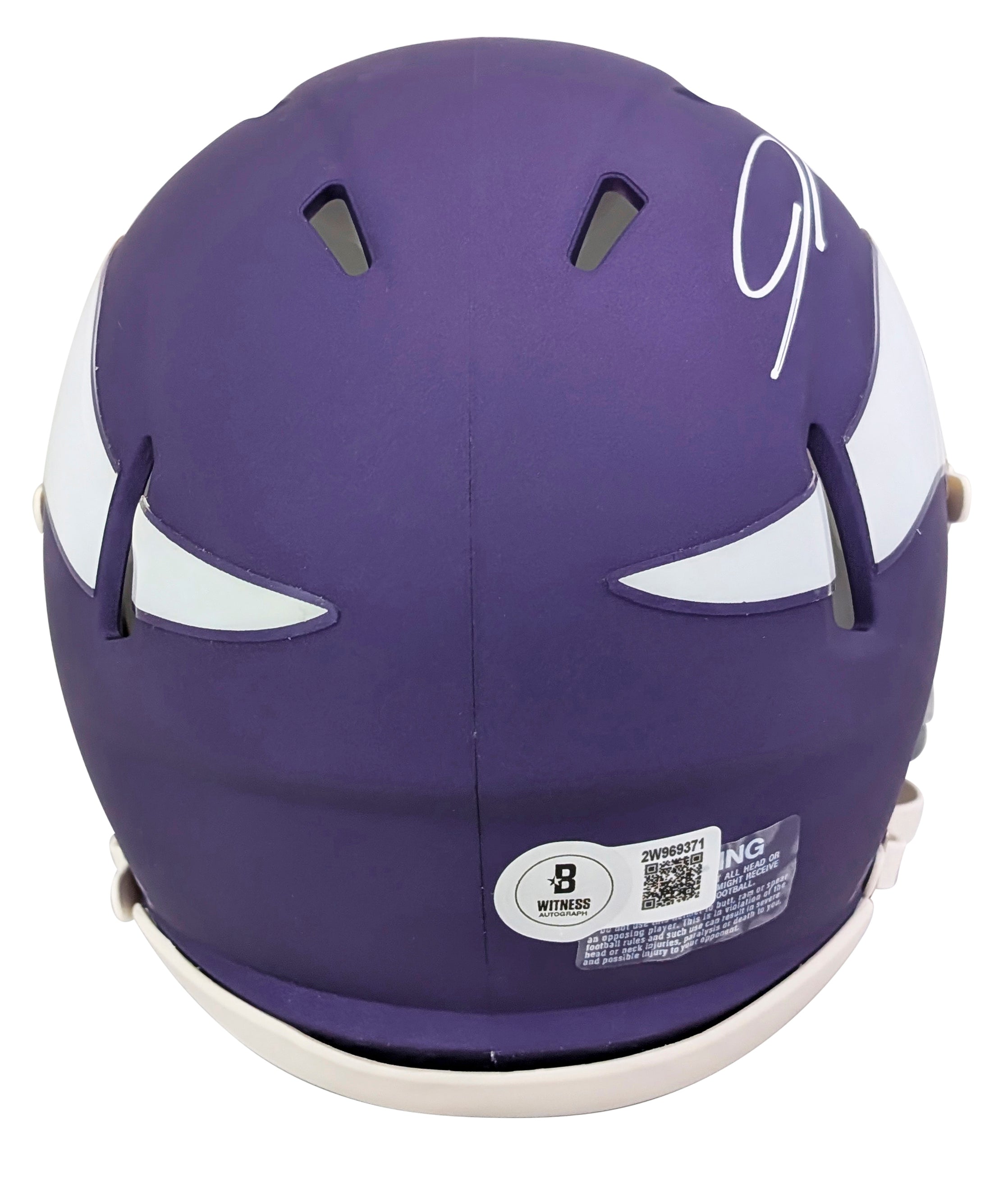 Vikings Jordan Addison Signed On-Field Alt 2023 Speed Mini Helmet W/ Case BAS W
