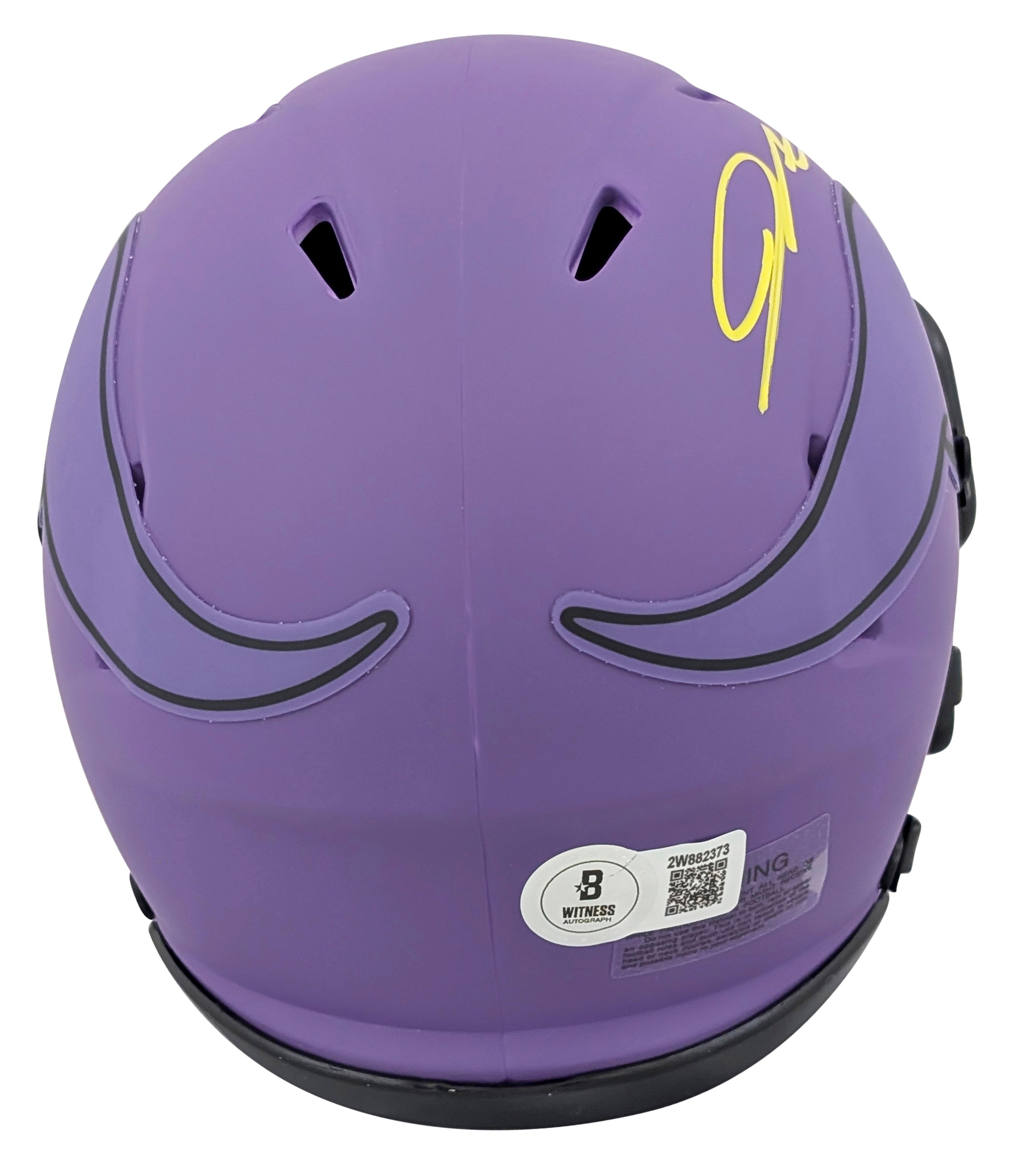Vikings Jordan Addison Authentic Signed Rave Speed Mini Helmet BAS Witnessed