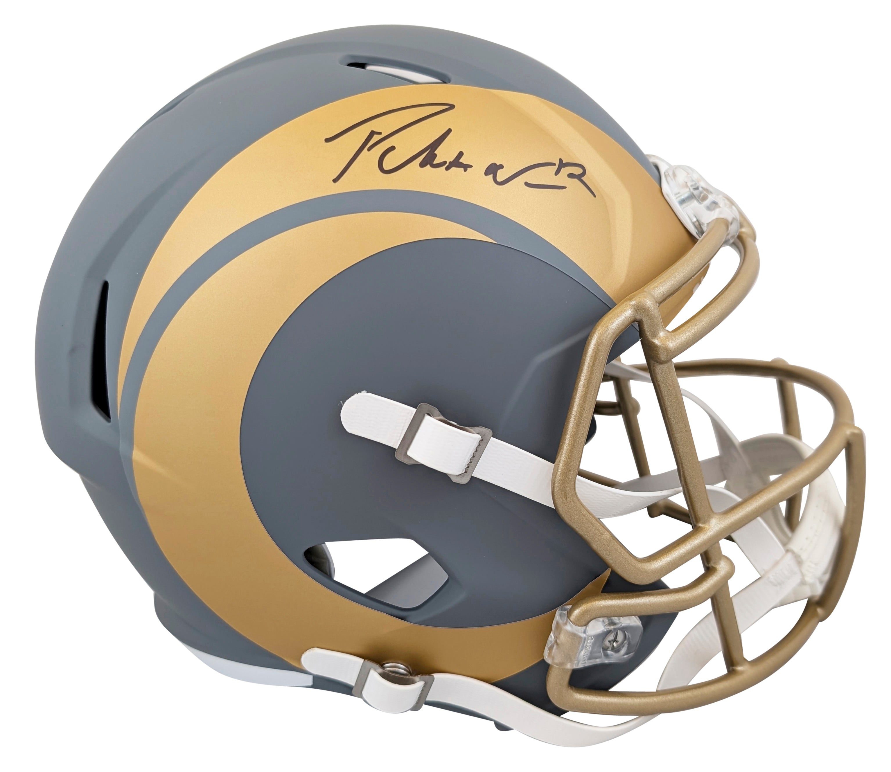 Rams Puka Nacua Authentic Signed Slate Full Size Speed Rep Helmet Fanatics