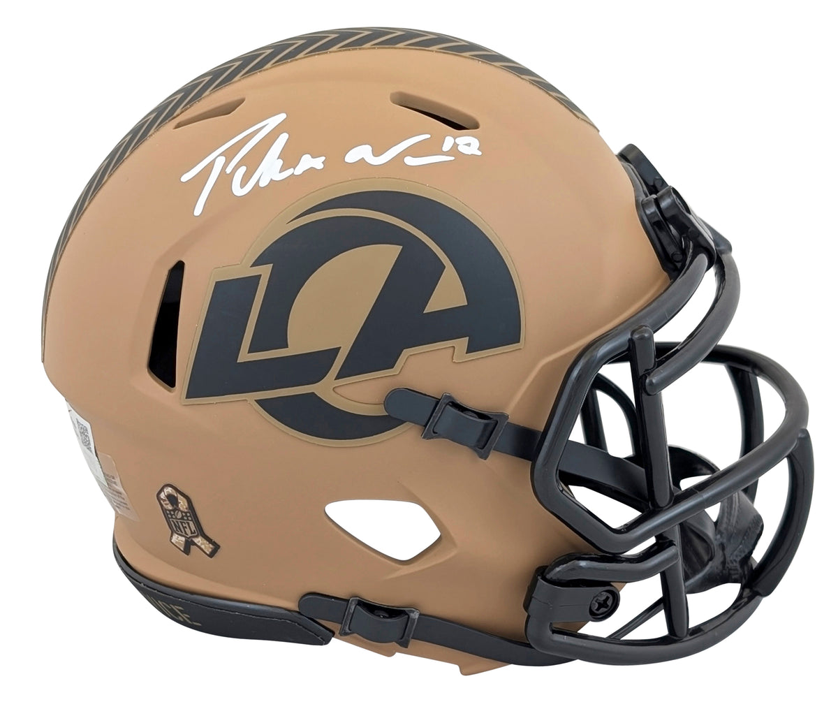 Rams Puka Nacua Signed Salute To Service II Speed Mini Helmet W/ Case Fanatics