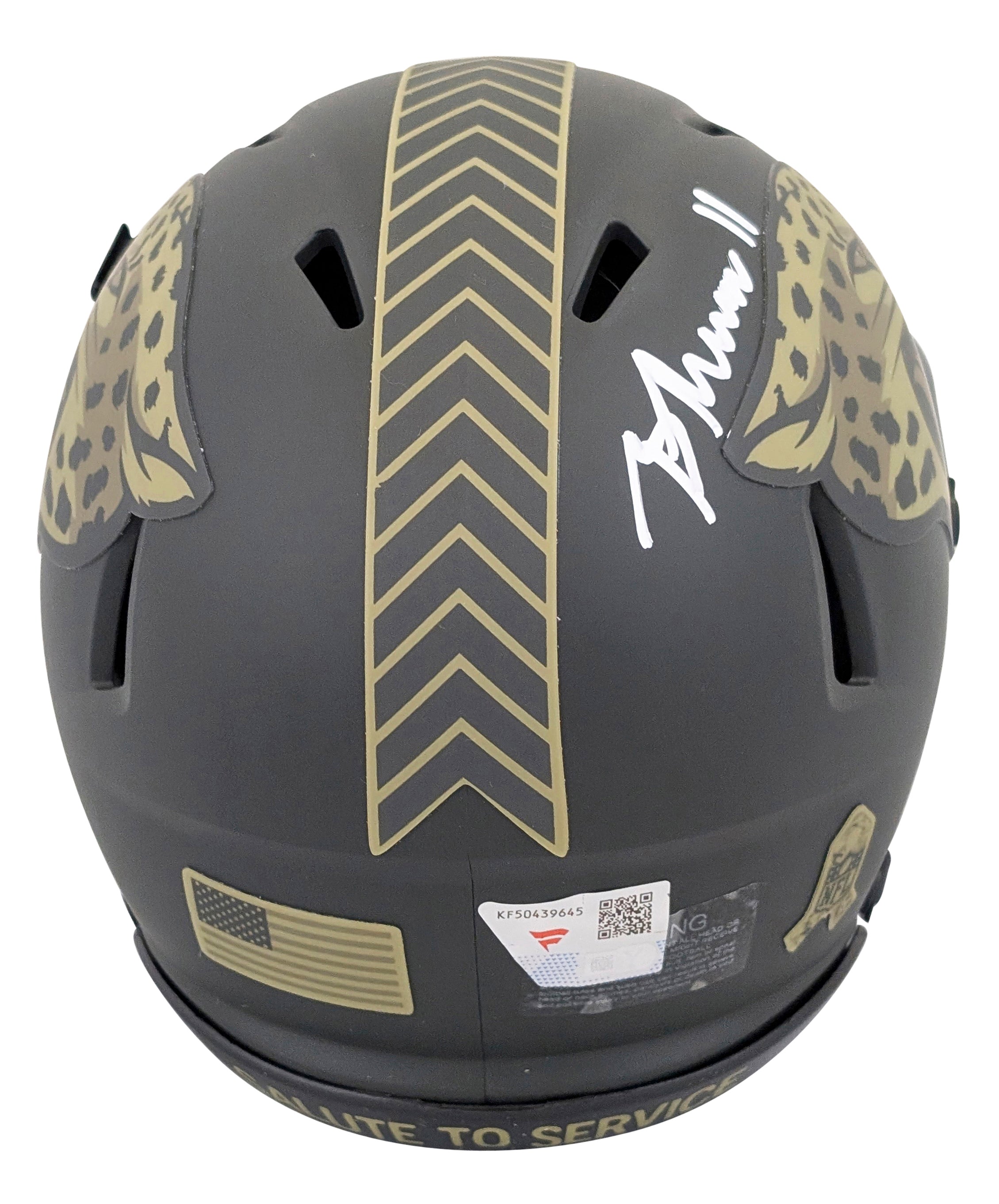 Jaguars Brian Thomas Jr. Signed STS IV Speed Mini Helmet Fanatics #KF0439645
