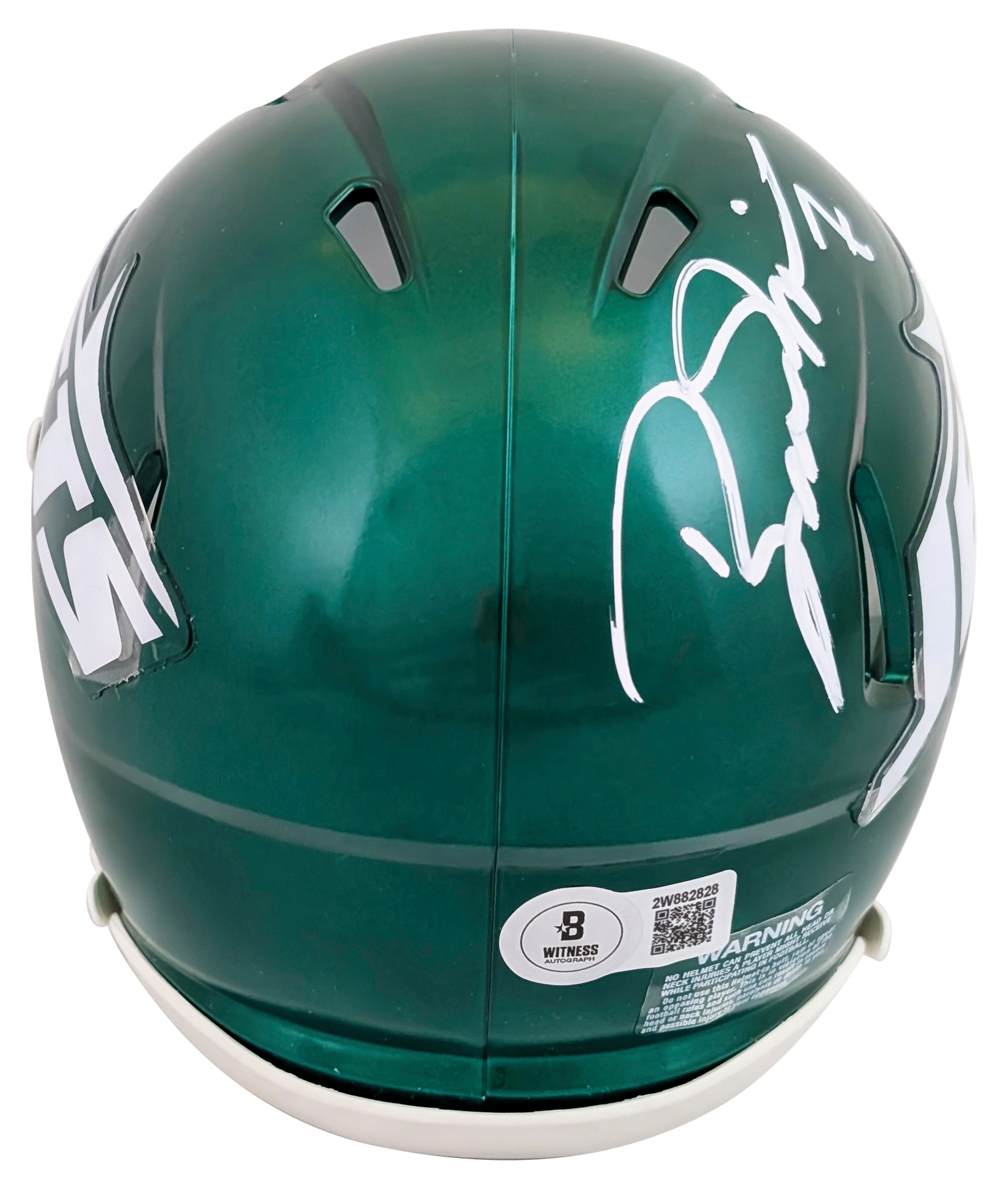 Jets Boomer Esiason Authentic Signed Speed Mini Helmet W/ Case BAS Witnessed