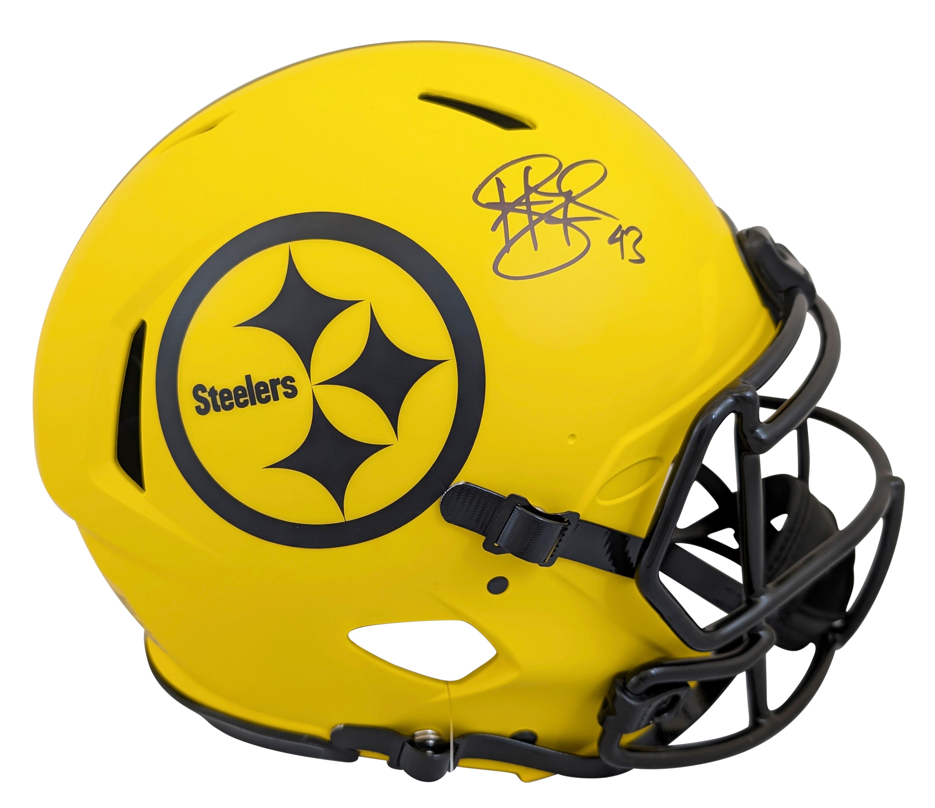 Steelers Troy Polamalu Signed Rave Full Size Speed Proline Helmet W/ Case BAS W
