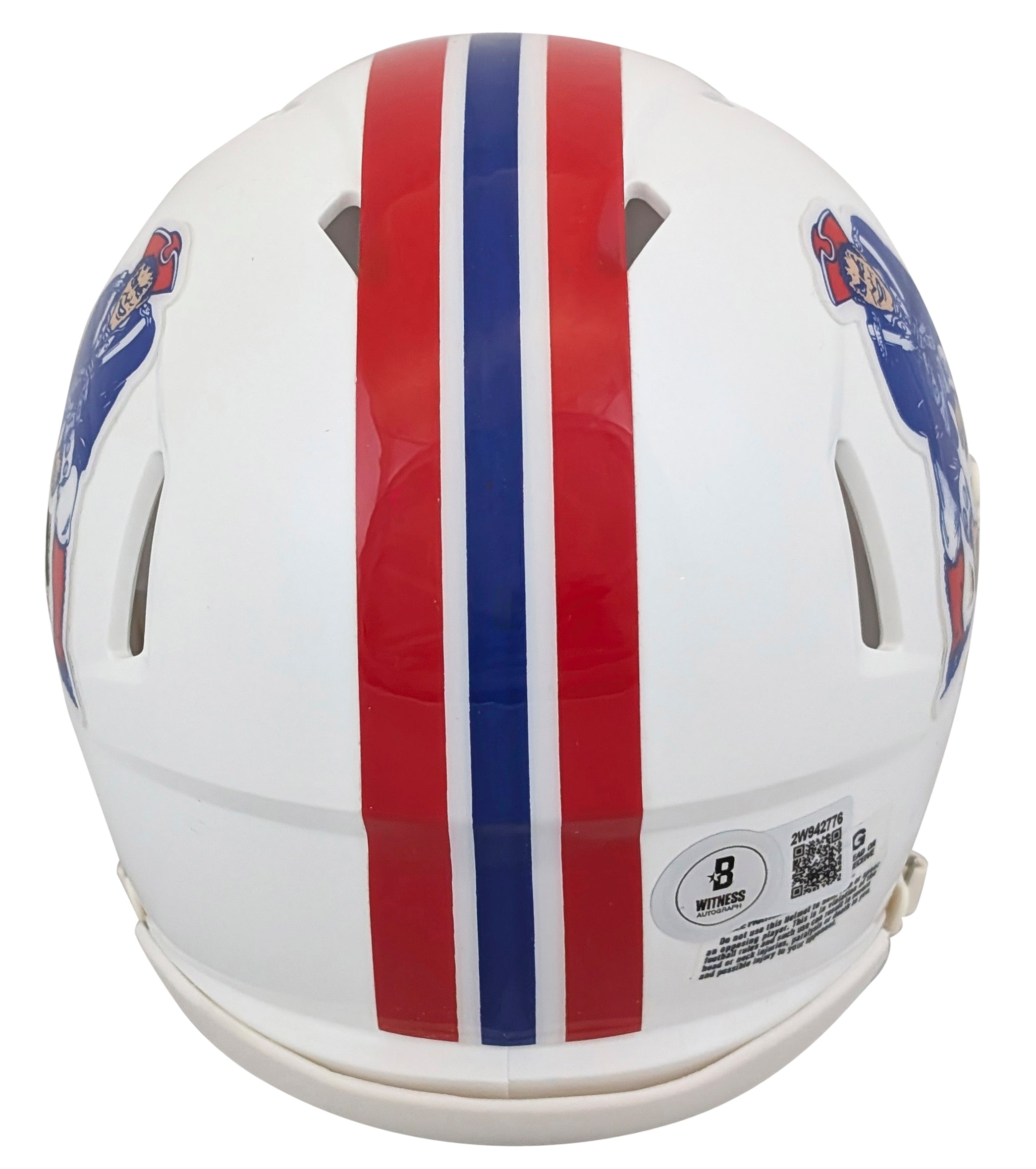 Patriots Christian Gonzalez Signed 1990-92 TB Speed Mini Helmet W/ Case BAS Wit