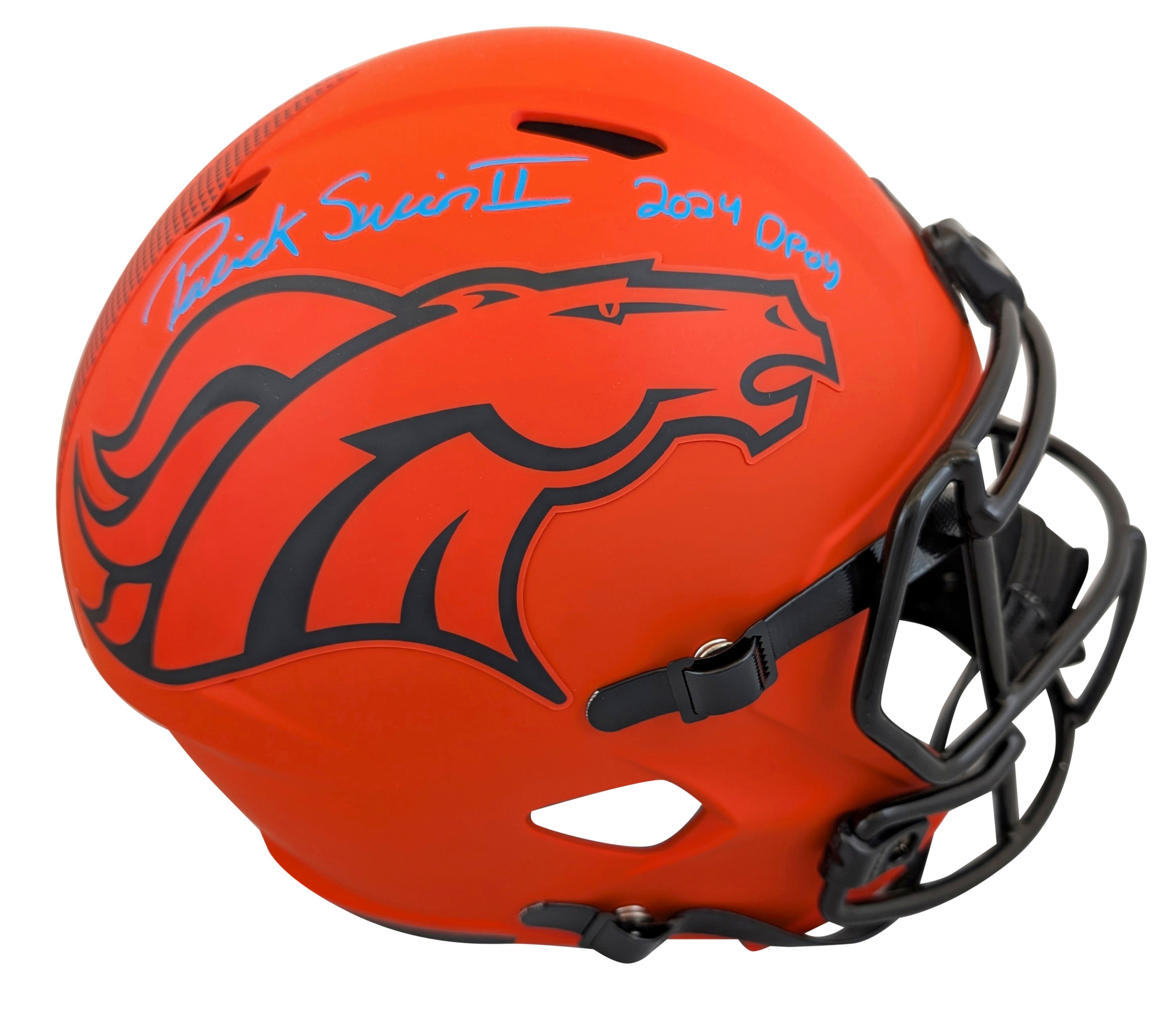 Broncos Patrick Surtain II "DPOY" Signed Rave F/S Speed Rep Helmet W/ Case BAS W