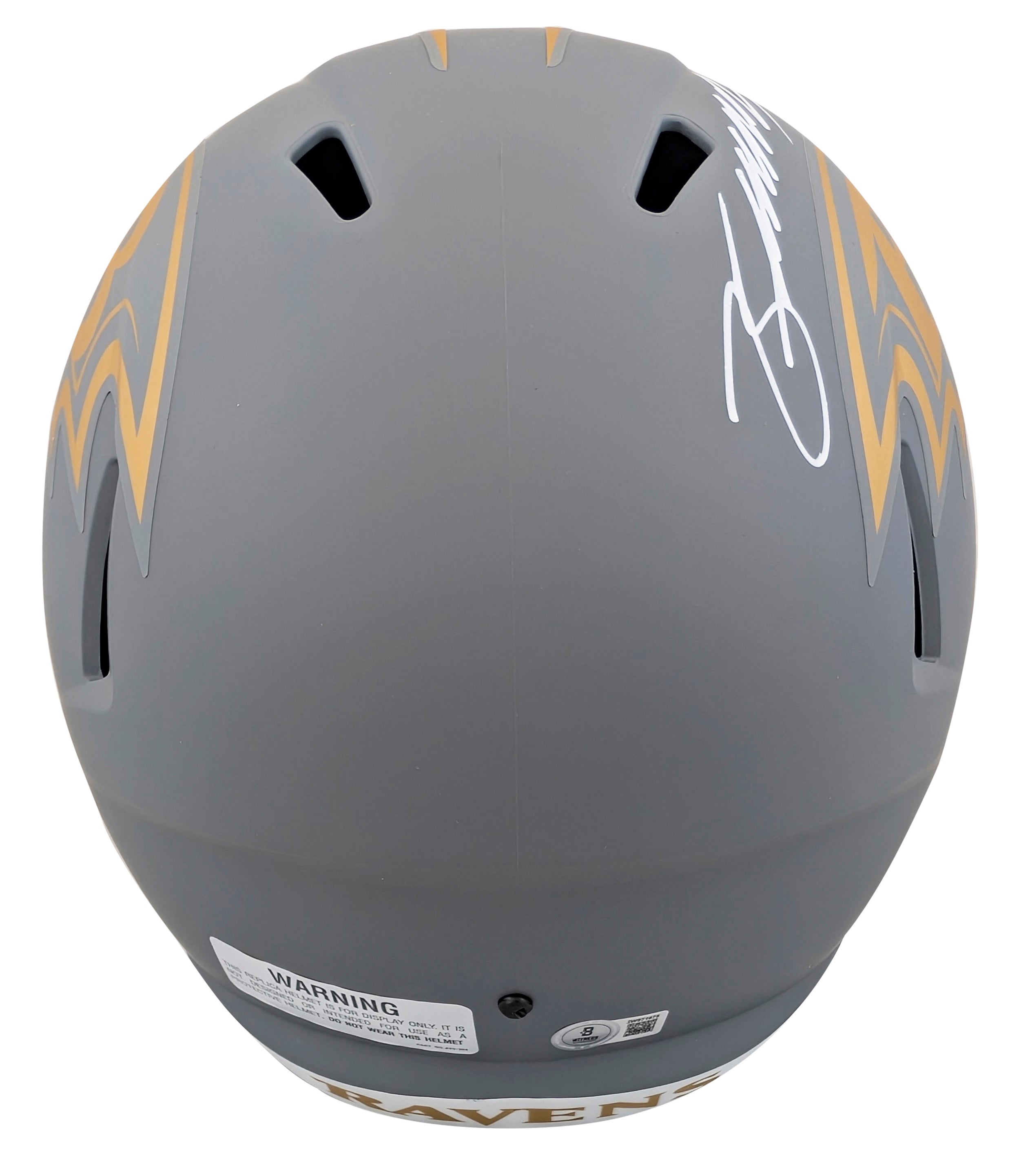 Ravens Zay Flowers Signed Slate Full Size Speed Rep Helmet W/ Case BAS Witnessed