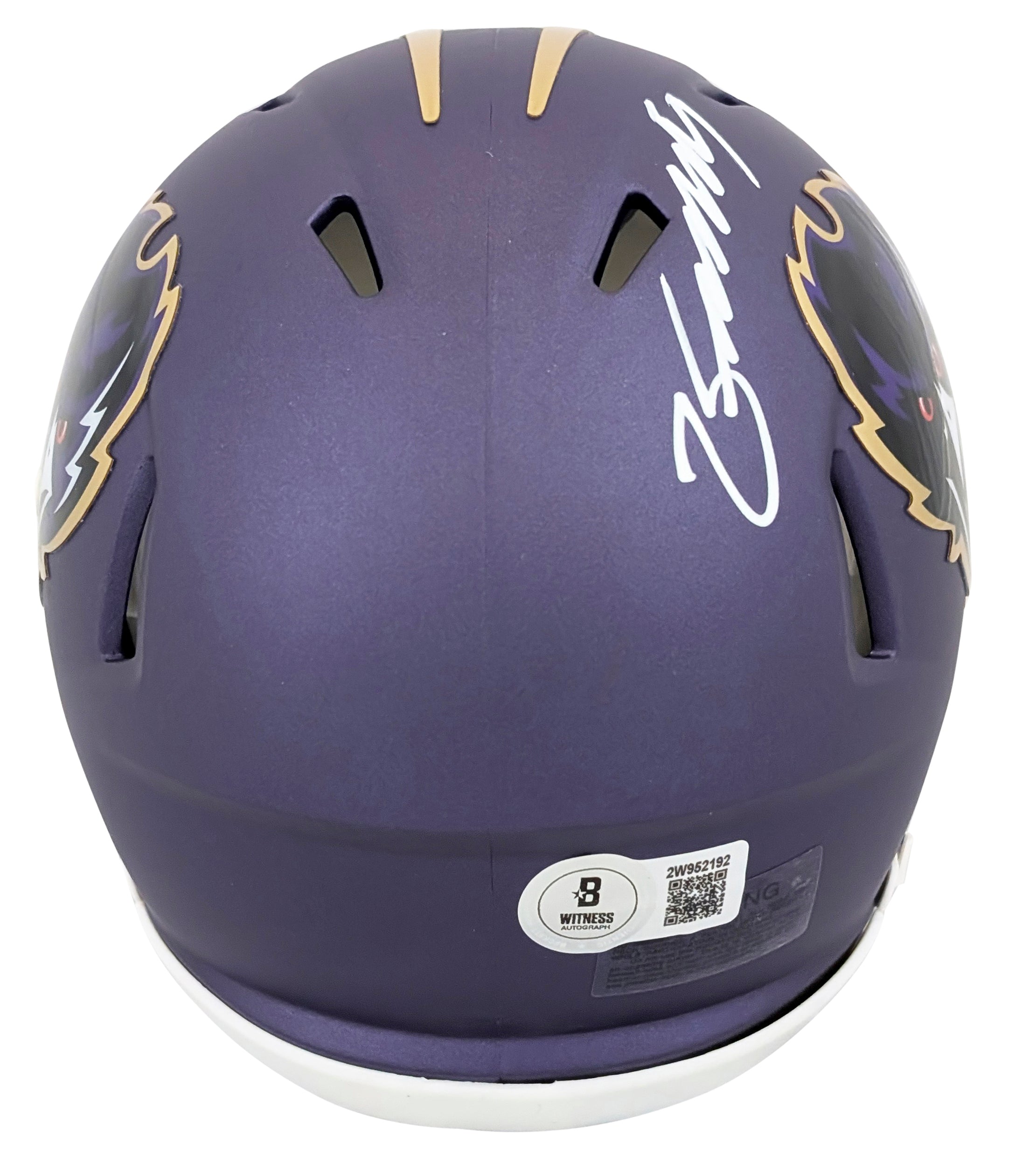 Ravens Zay Flowers Signed 2024 On-Field Alt Speed Mini Helmet W/ Case BAS Wit