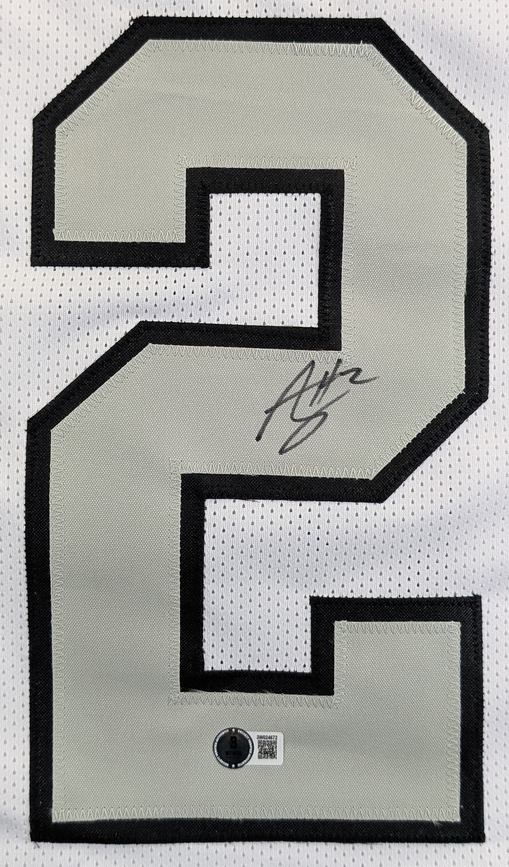Ashton Jeanty Authentic Signed White Color Rush Pro Style Jersey BAS Witnessed