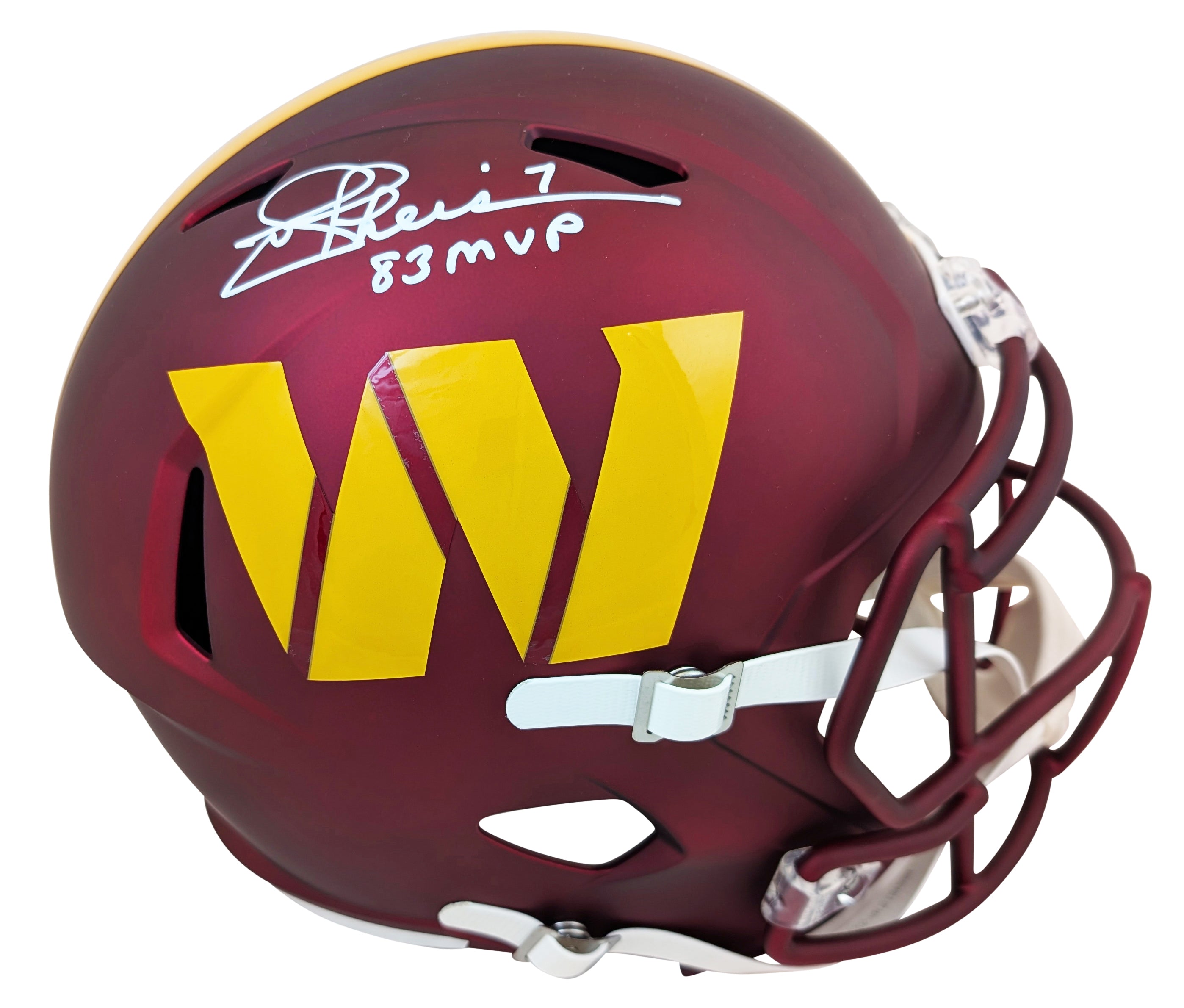 Commanders Joe Theismann "83 MVP" Signed F/S Speed Rep Helmet W/ Case BAS W