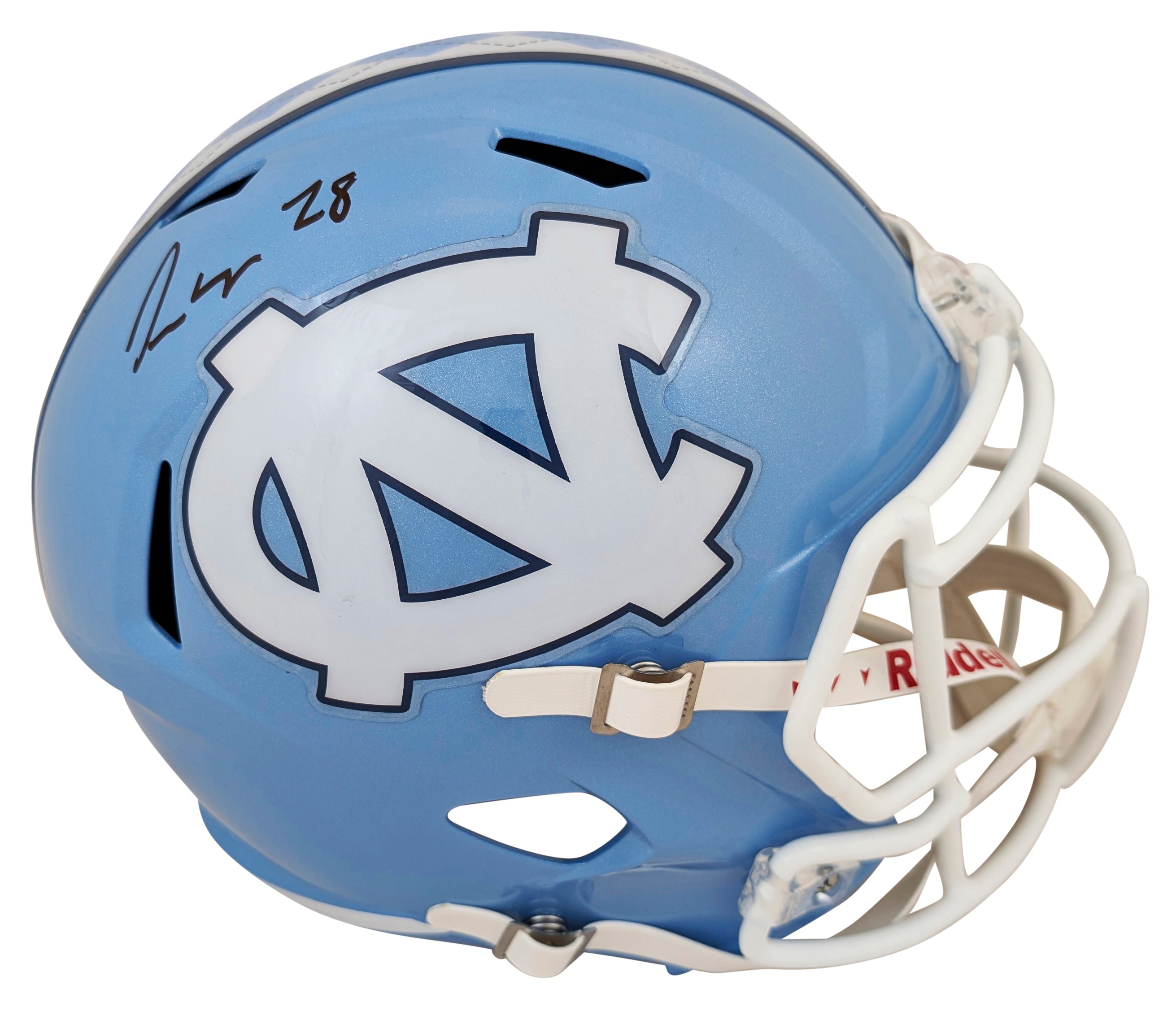 North Carolina Omarion Hampton Signed Full Size Speed Rep Helmet W/ Case BAS Wit