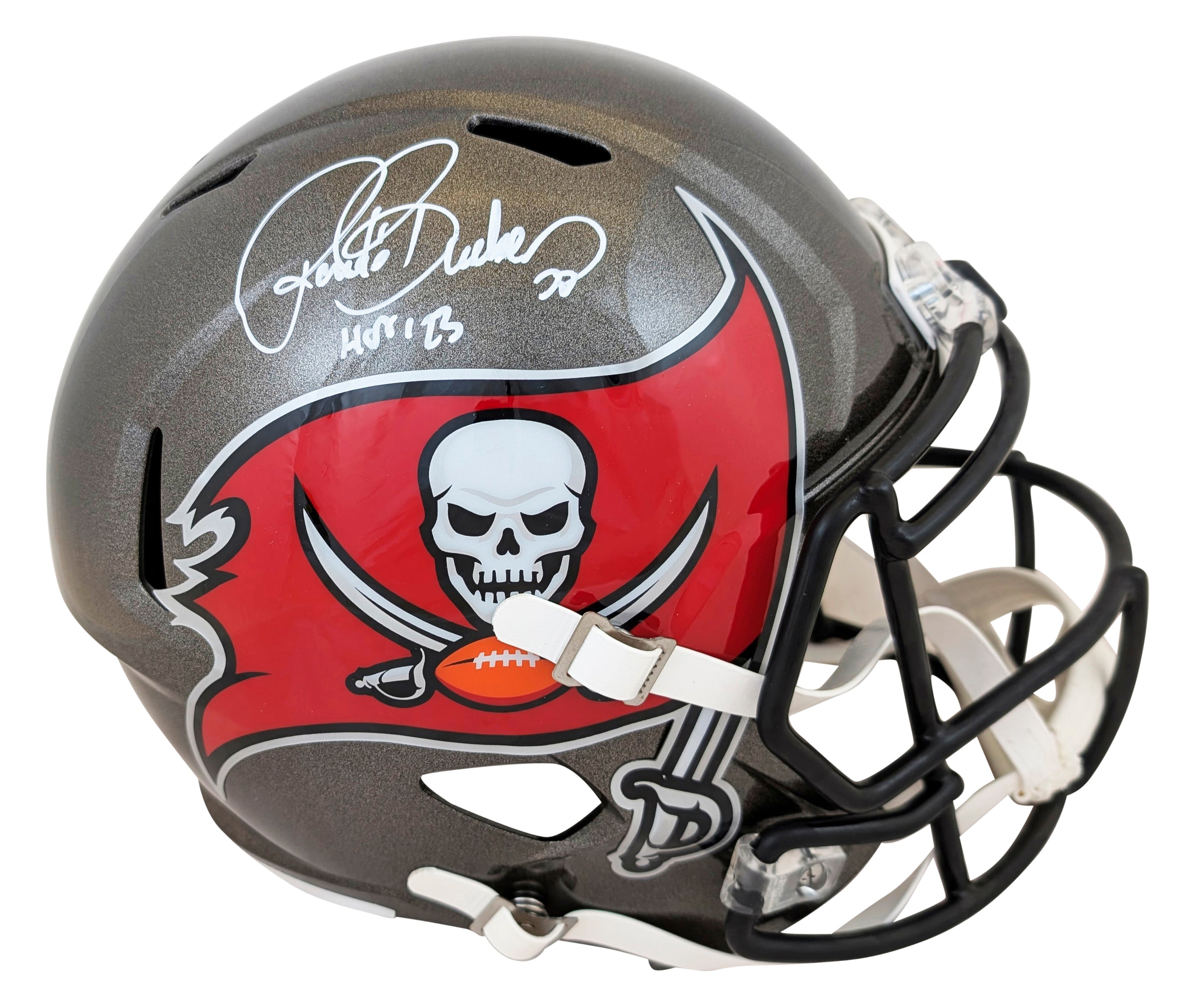 Buccaneers Ronde Barber "HOF 2023" Signed F/S Speed Rep Helmet W/ Case BAS Wit