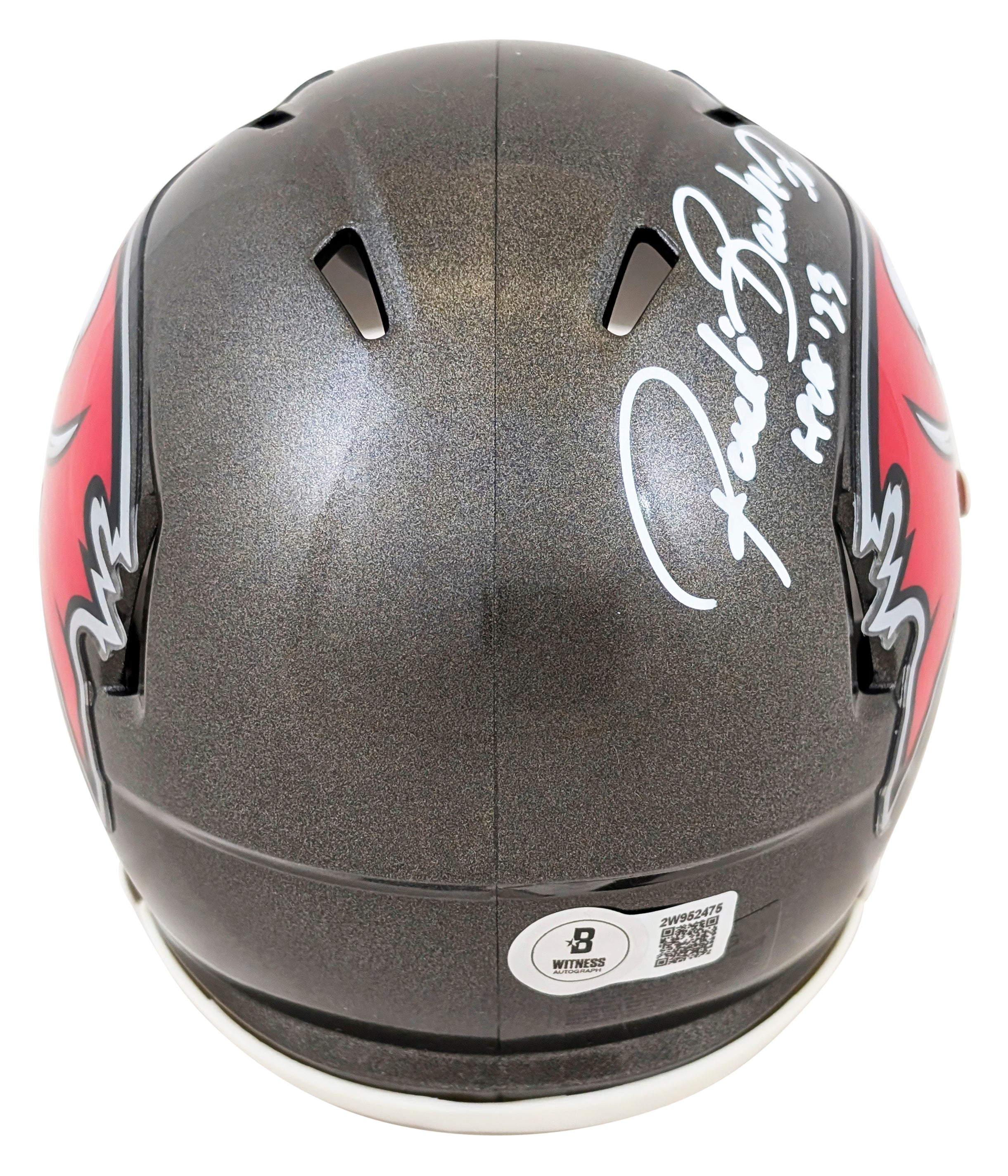 Buccaneers Ronde Barber "HOF 23" Signed Speed Mini Helmet W/ Case BAS Witness