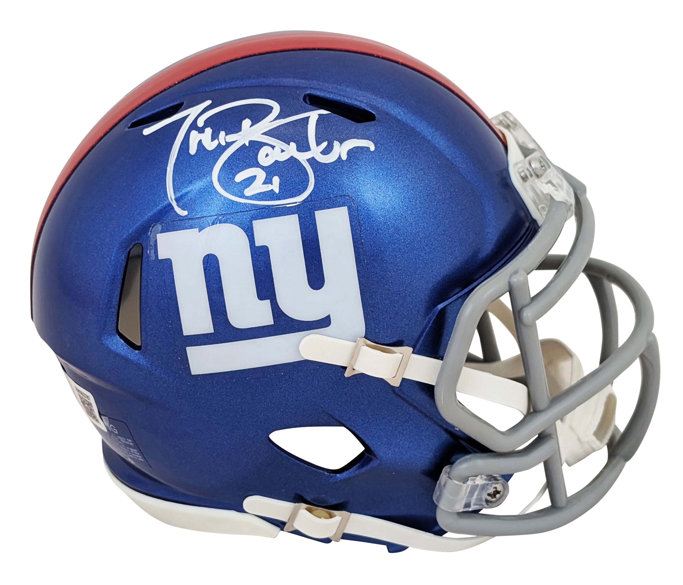 Giants Tiki Barber Authentic Signed Speed Mini Helmet W/ Case BAS Witnessed