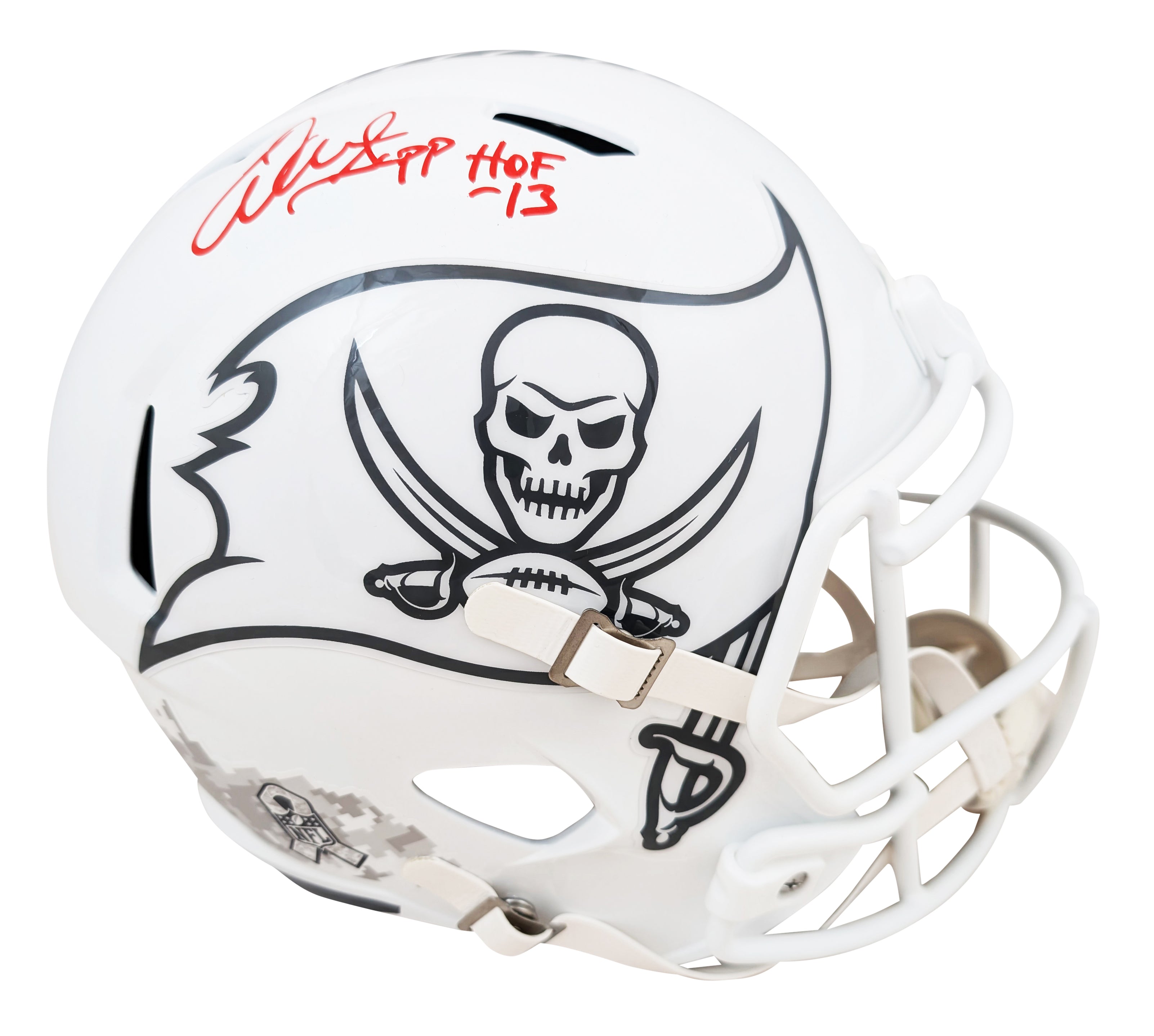 Buccaneers Warren Sapp "HOF 13" Signed STS III F/S Speed Rep Helmet W/ Case BAS