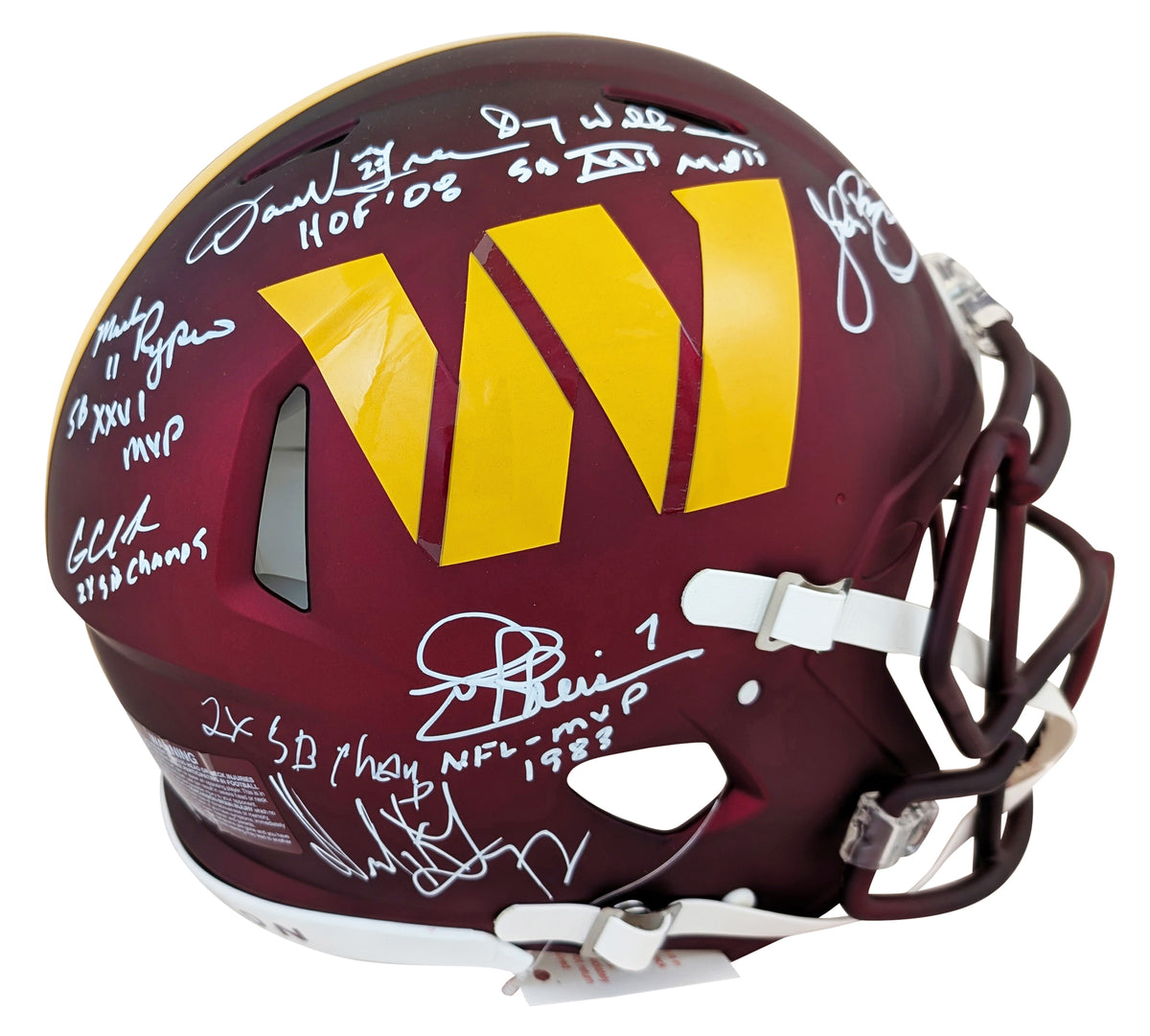 Washington (7) Green, Riggins, Williams +4 Signed F/S Speed Proline Helmet BAS W