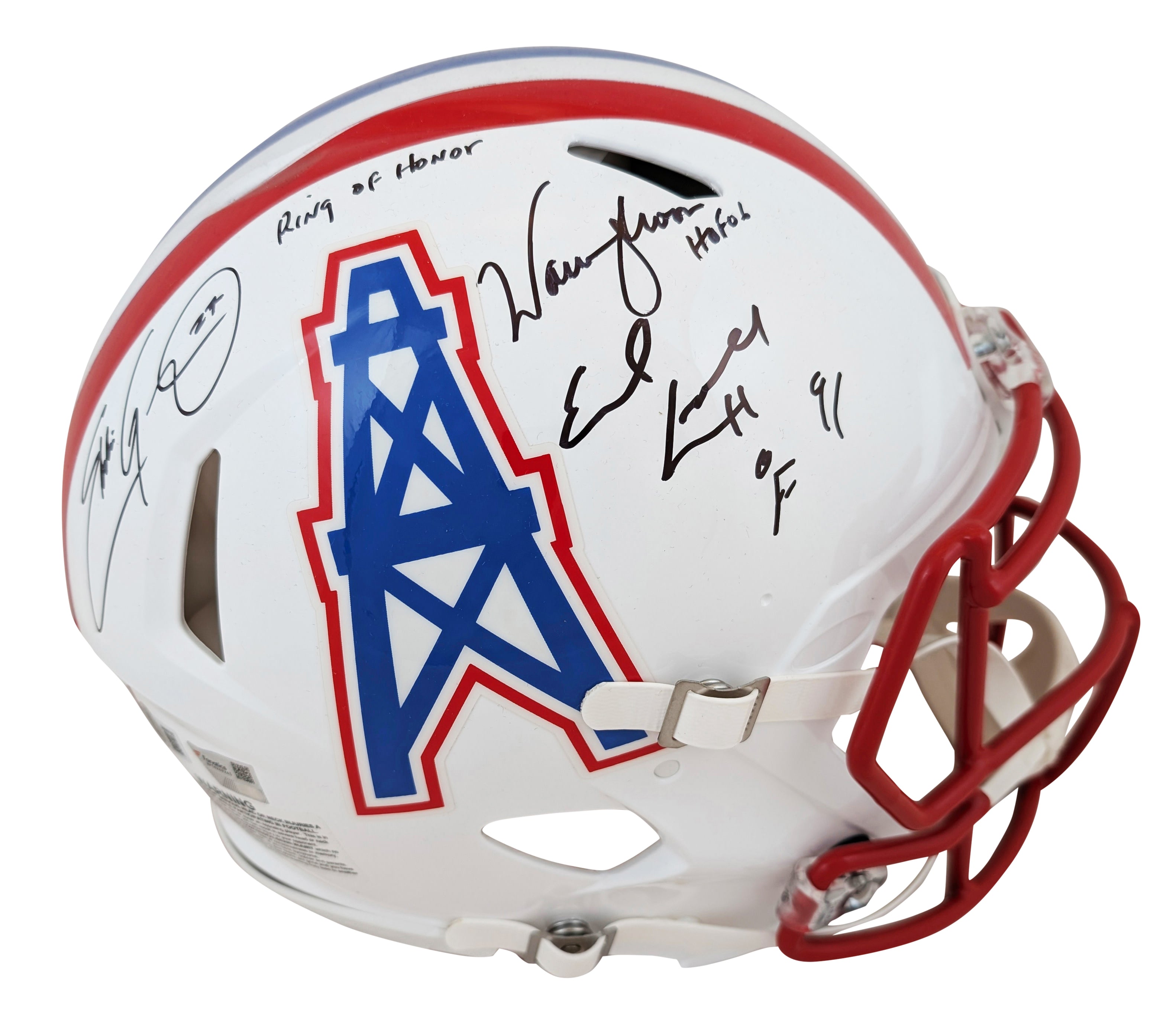 Oilers (3) Campbell, George & Moon Signed 81-98 TB F/S Speed Proline Helmet BAS