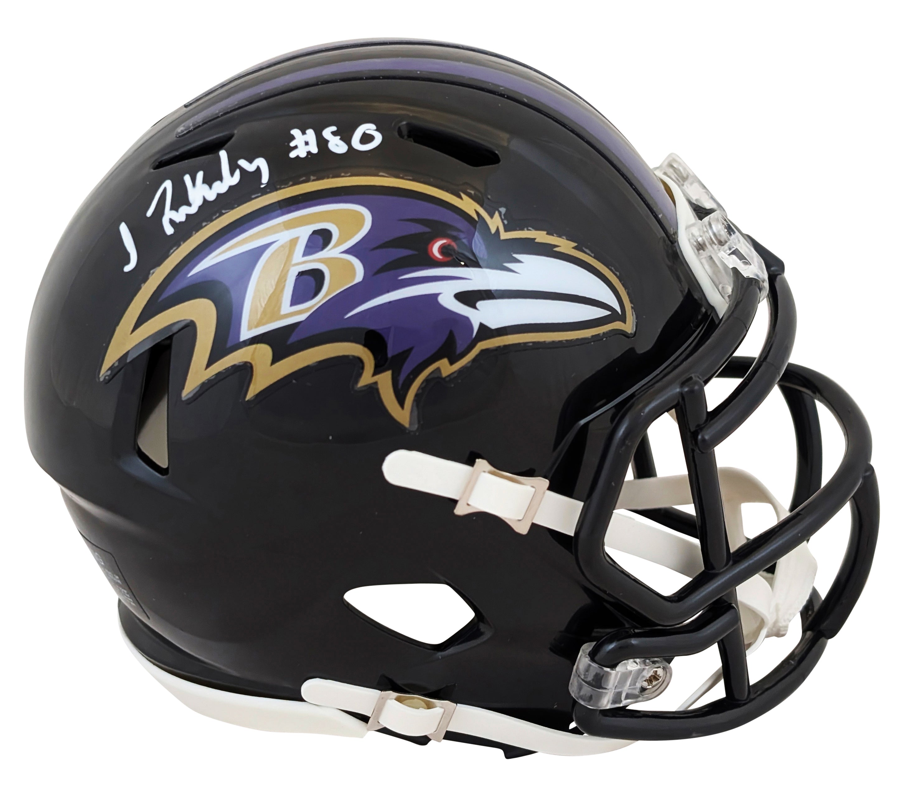 Ravens Isaiah Likely Authentic Signed Speed Mini Helmet W/ Case BAS Witnessed