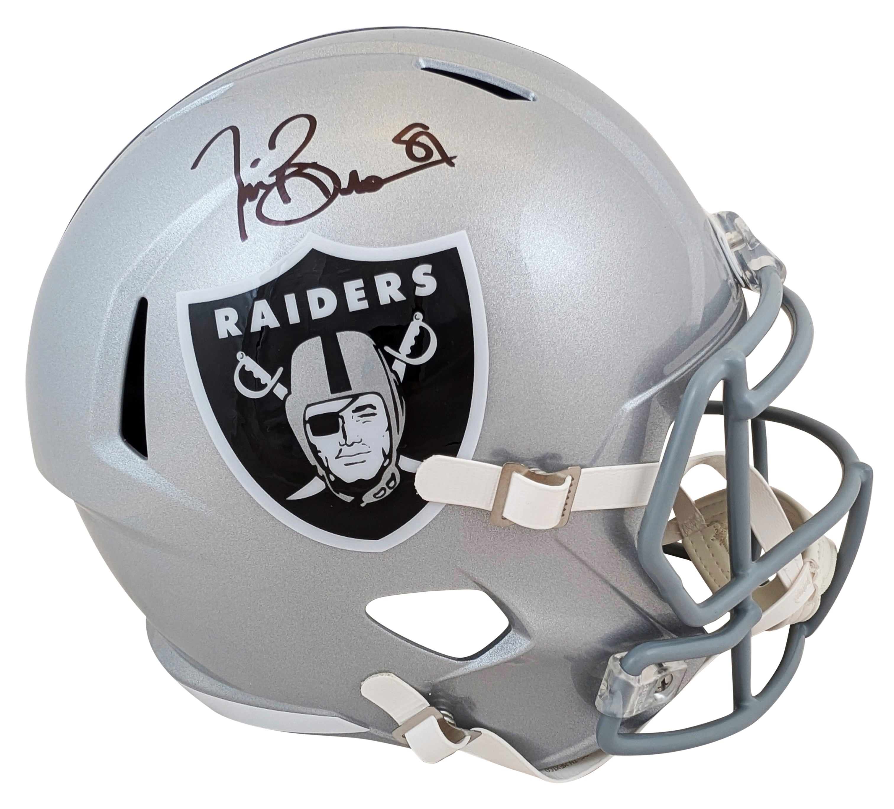 Raiders Tim Brown Authentic Signed Full Size Speed Rep Helmet W/ Case Fanatics
