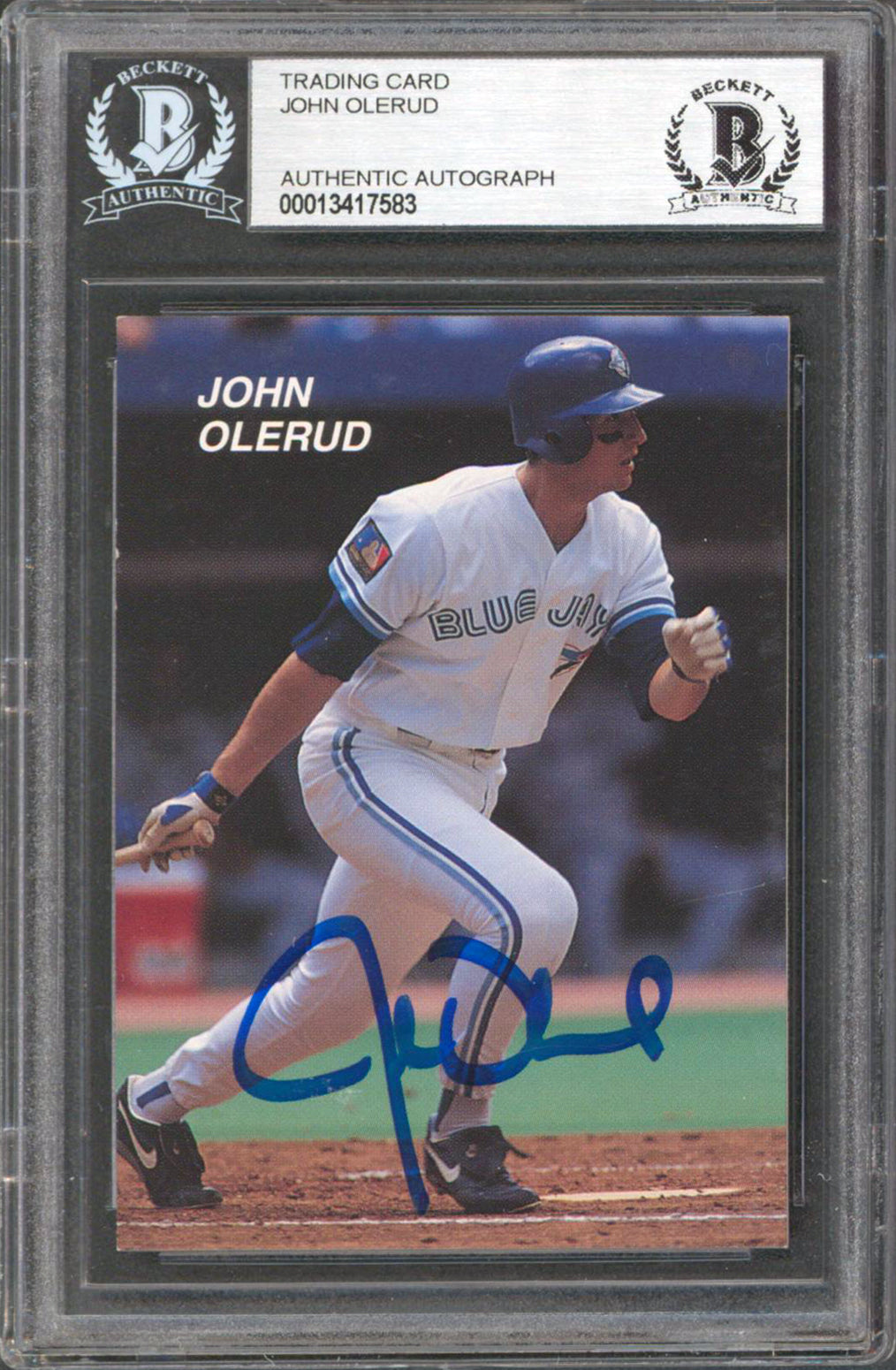 Blue Jays John Olerud Authentic Signed Trading Card Autographed BAS Slabbed