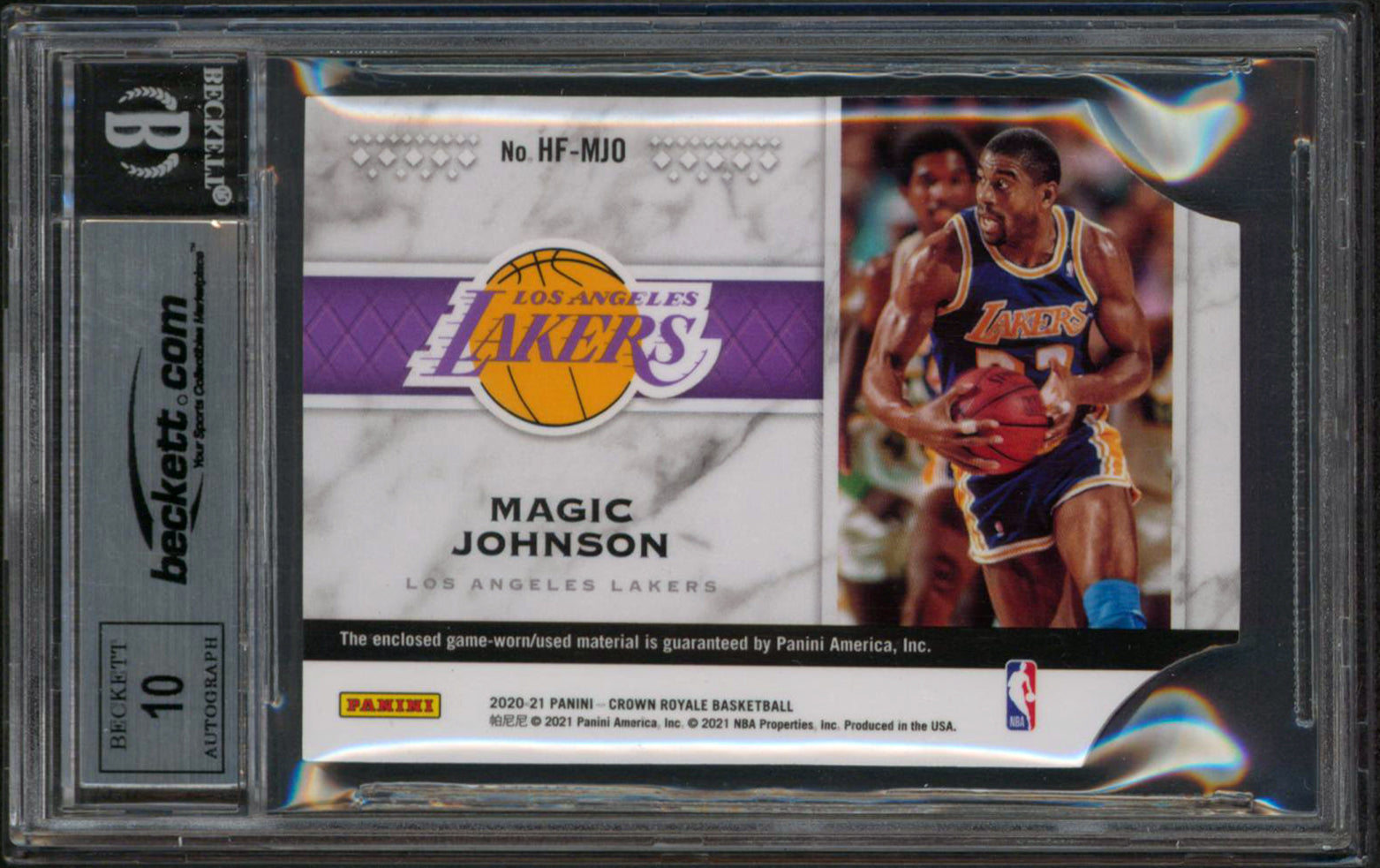 Lakers Magic Johnson Signed 2020 CR HOF Memorabilia #3 Card Auto 10! BAS Slabbed